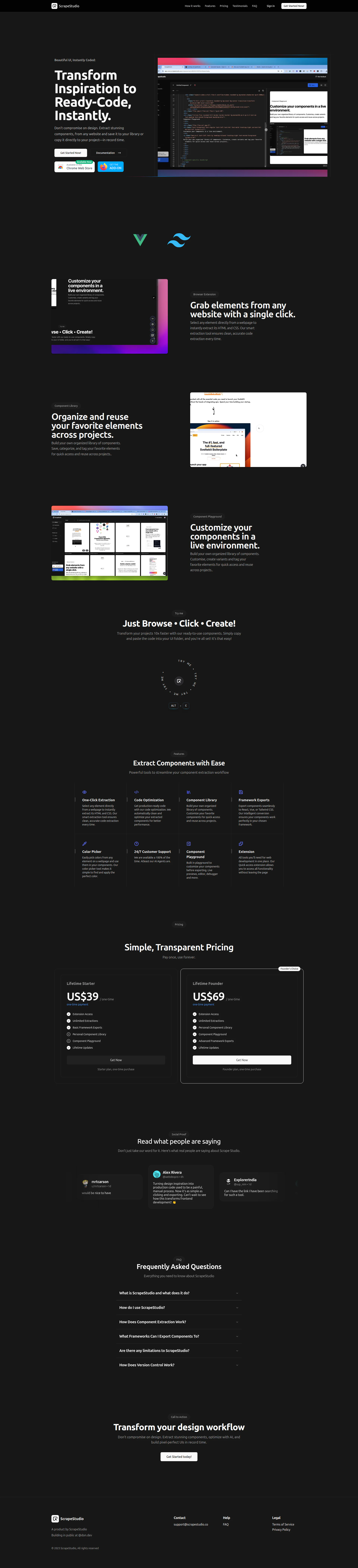 scrapestudio.co landing page