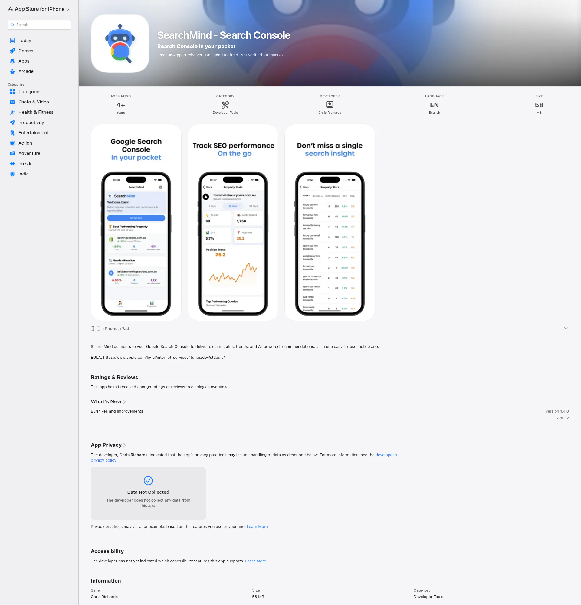 SearchMind SEO landing page