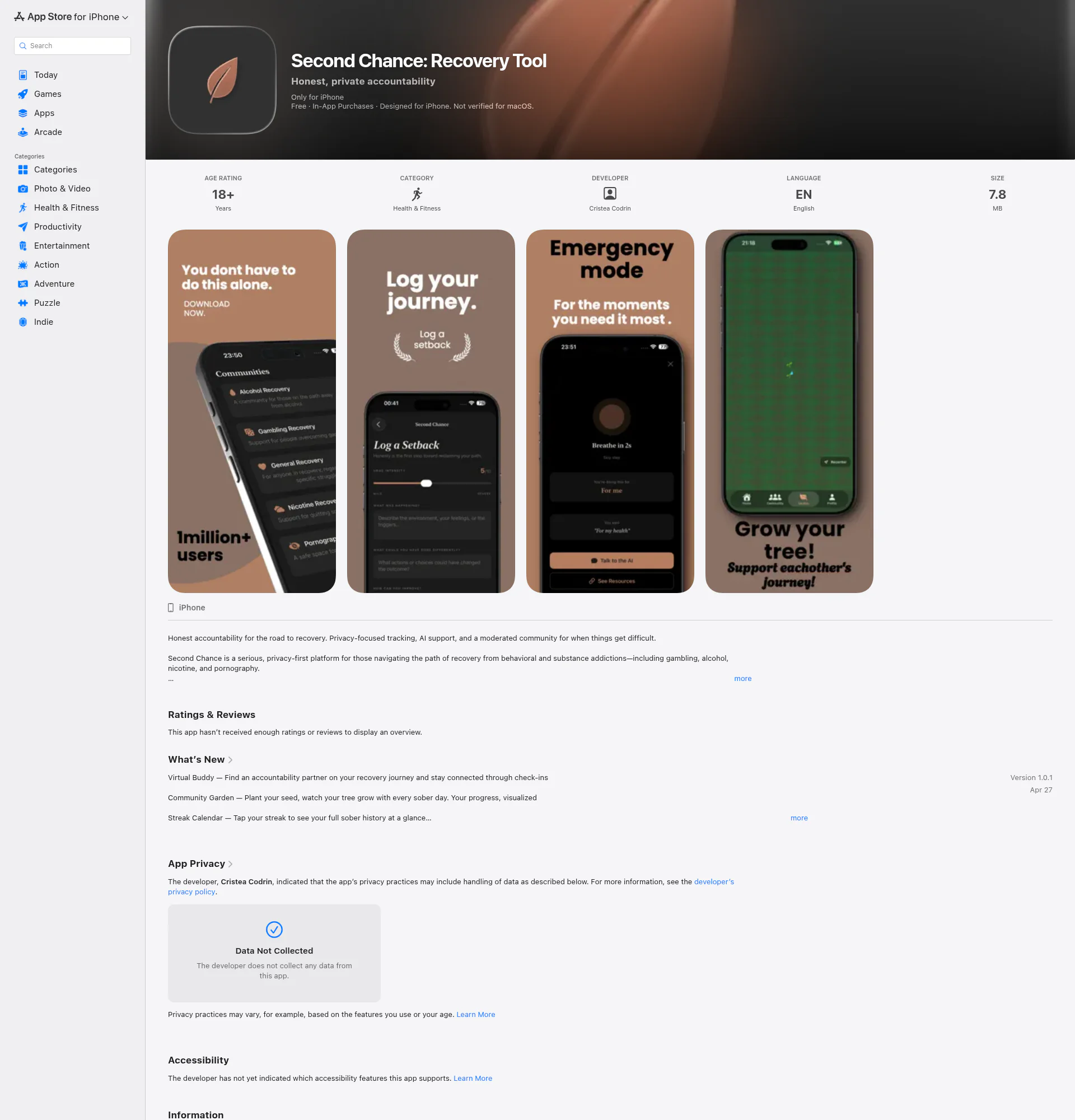 Second Chance landing page