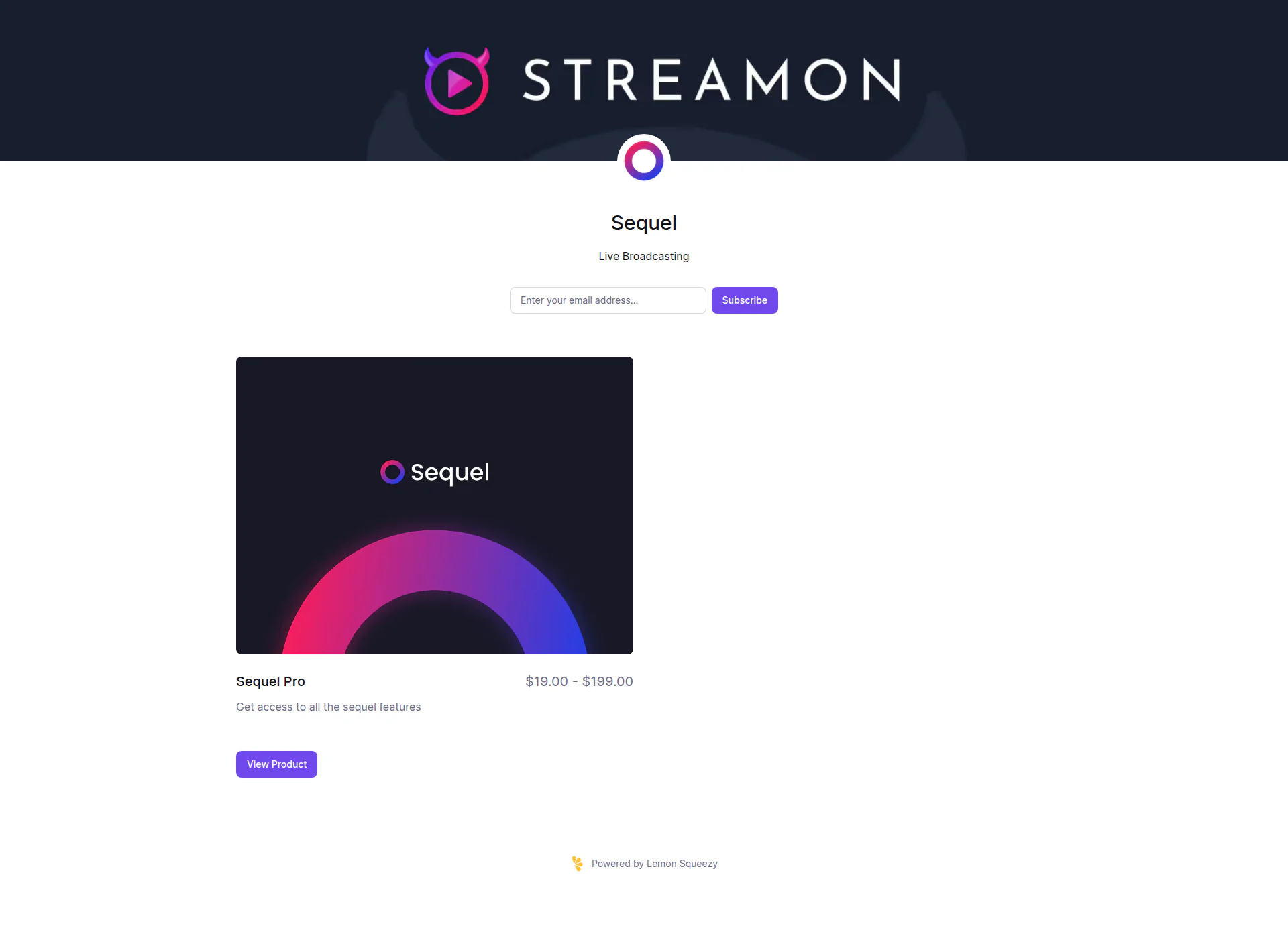 Sequel landing page