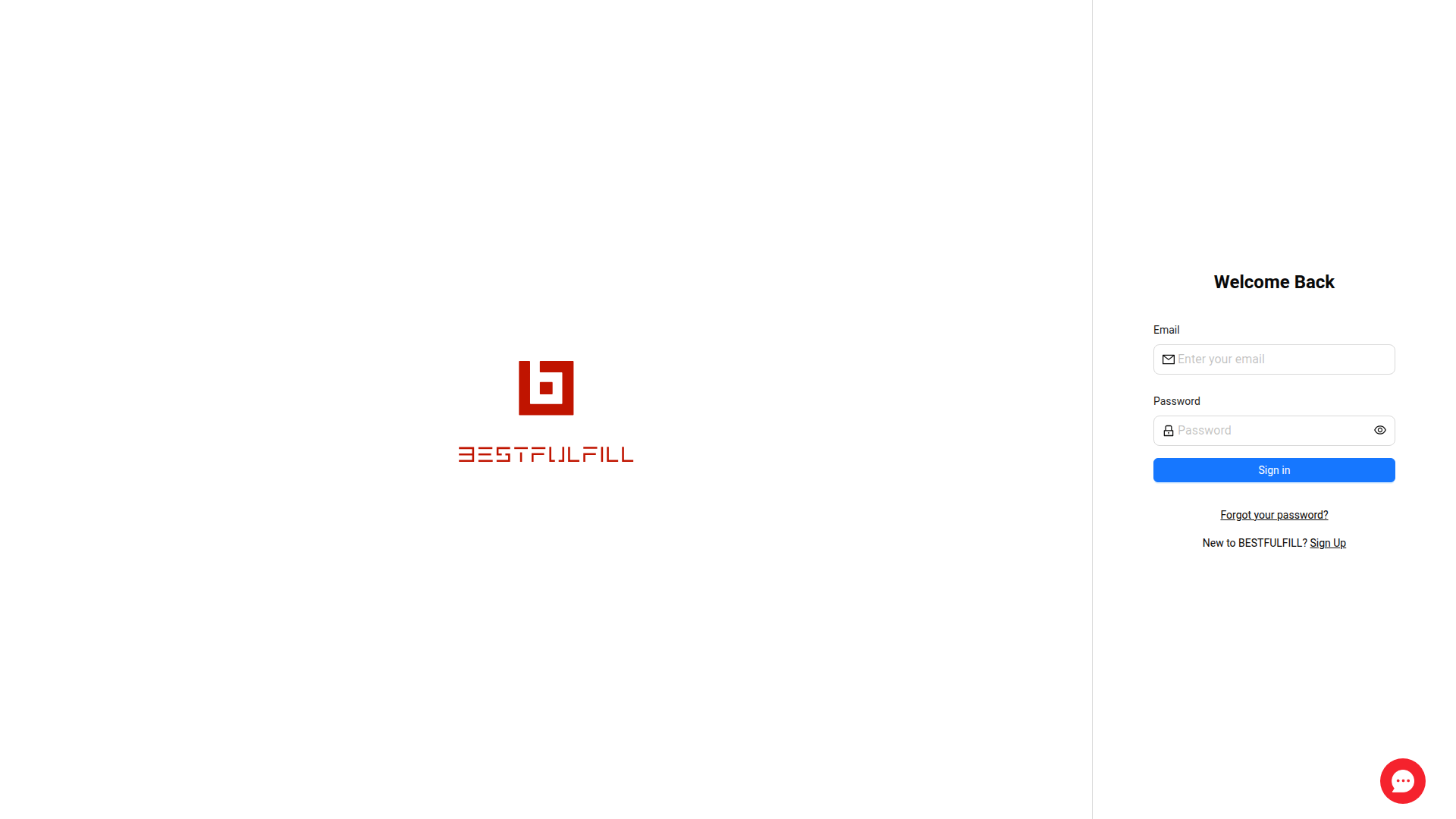 Landing page screenshot for platform.bestfulfill.com, 1920 by 1080 pixels