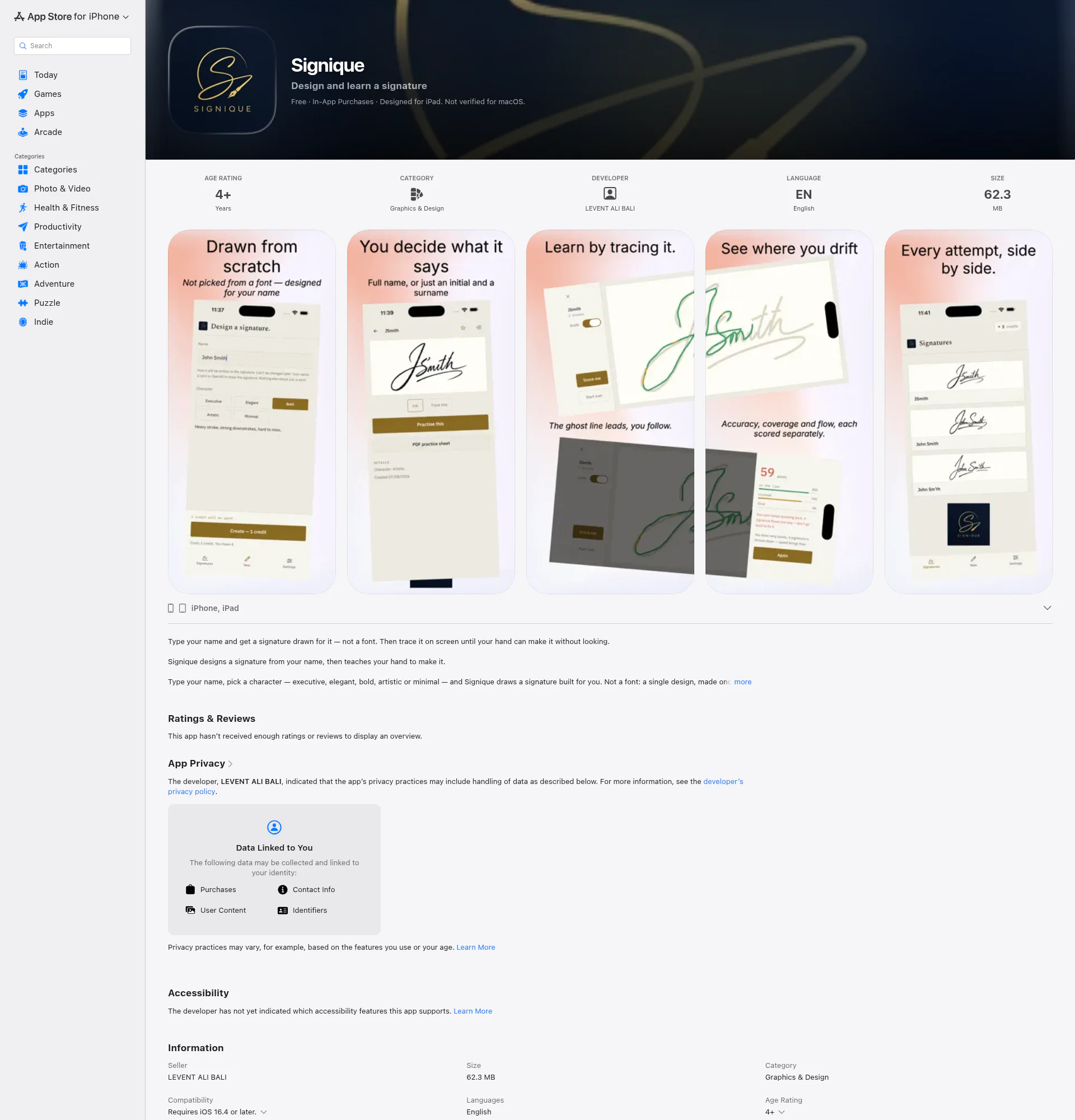 Signique landing page
