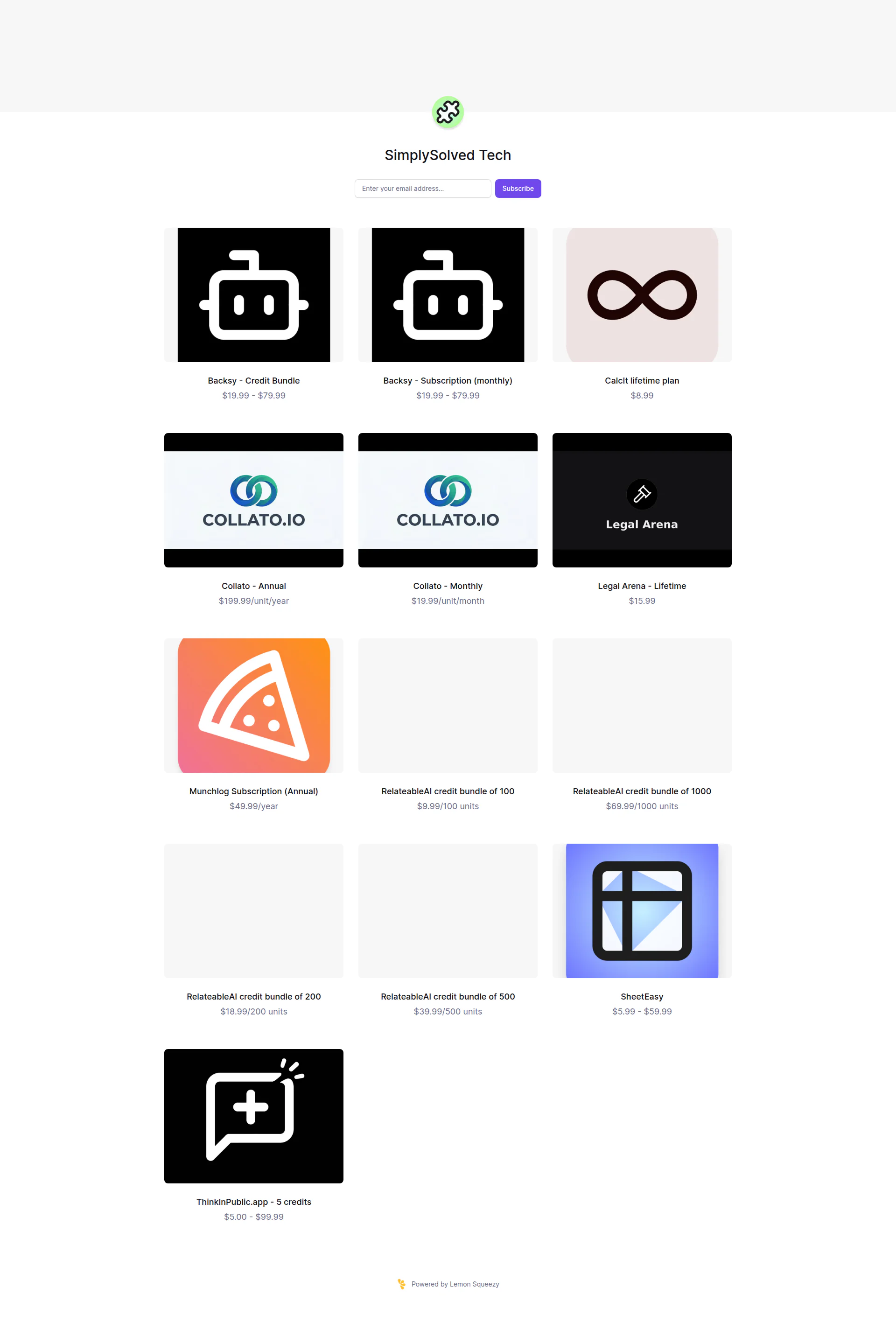 SimplySolved Tech landing page