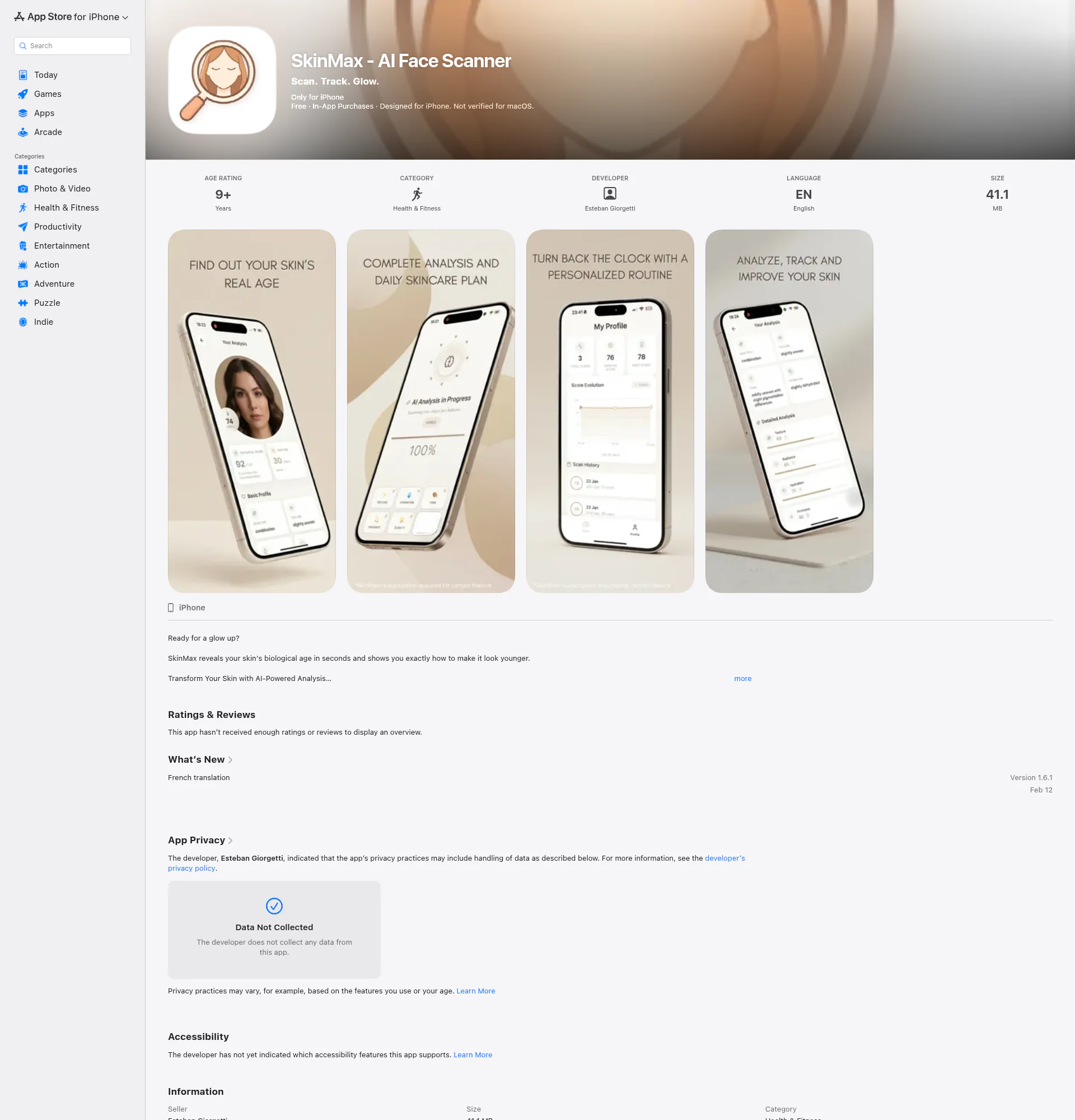 SkinMax landing page