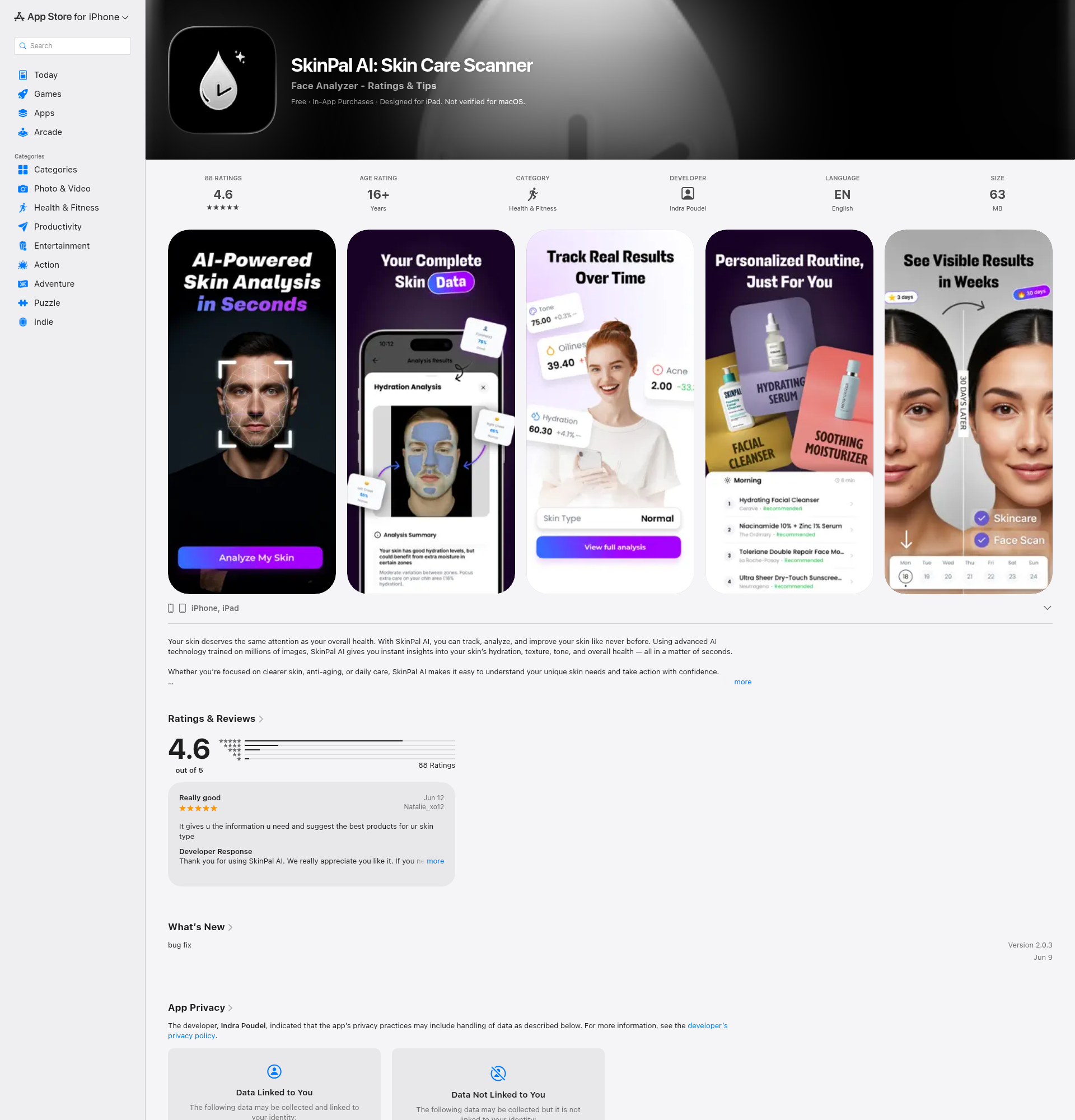 Landing page screenshot for apps.apple.com, 1920 by 2000 pixels