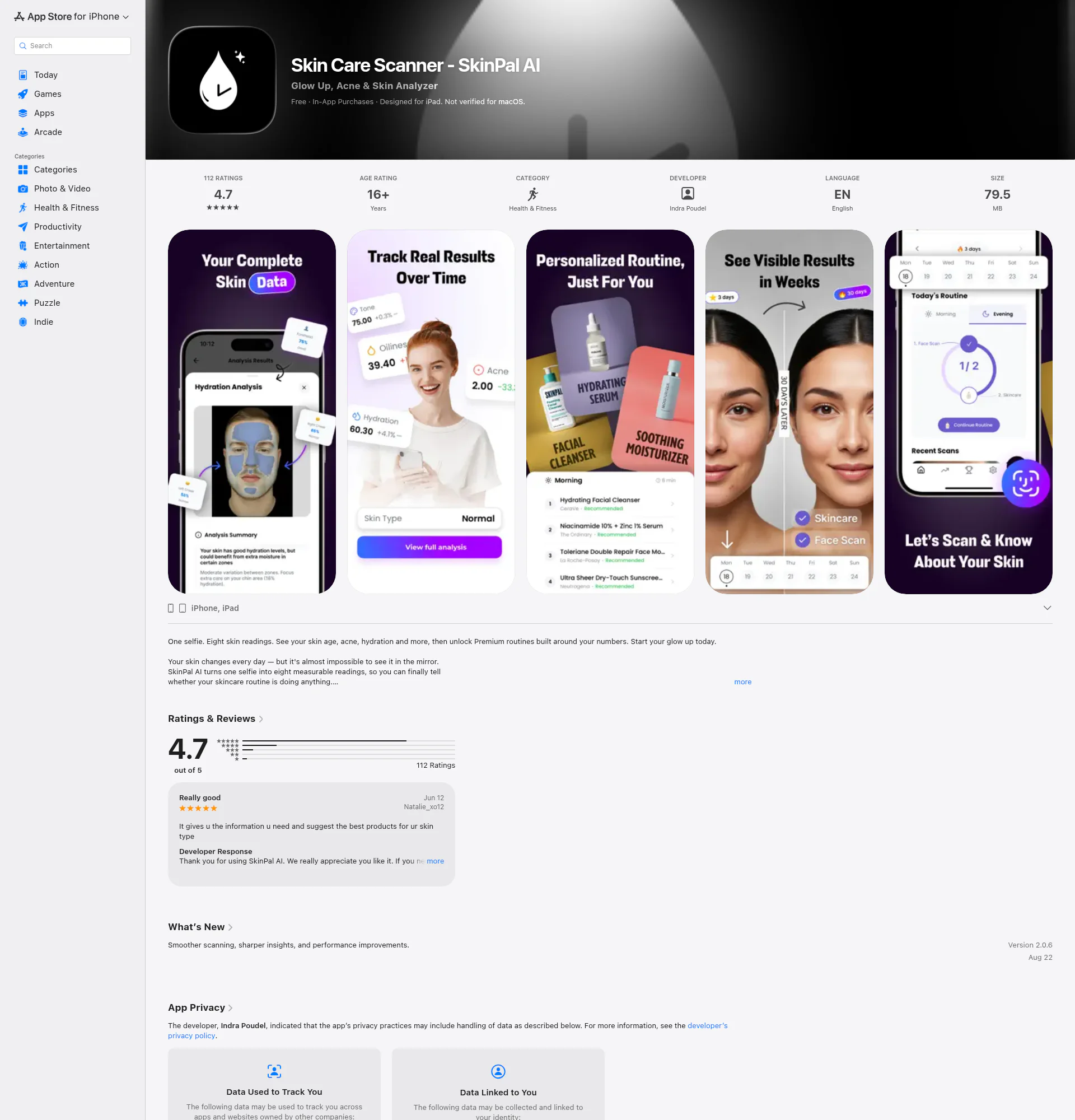 SkinPal AI landing page