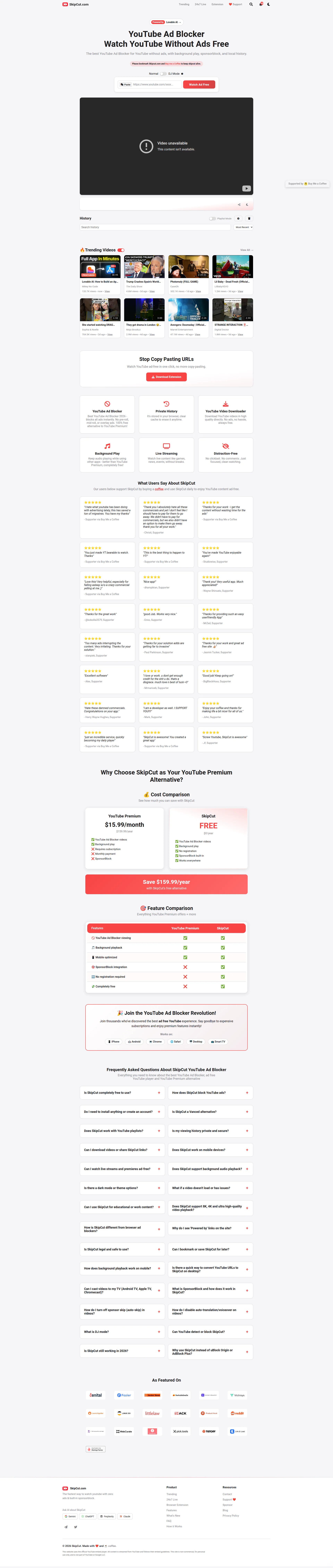 SkipCut website