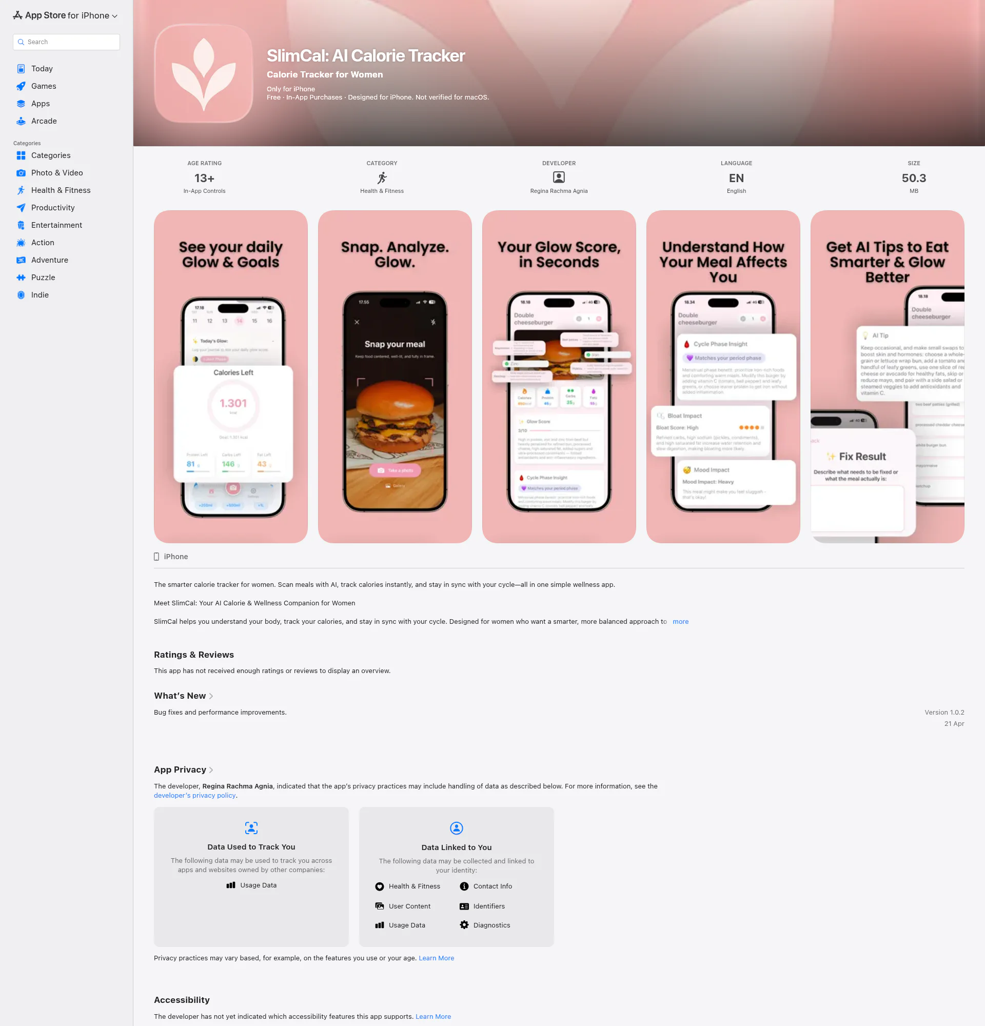 SlimCal landing page