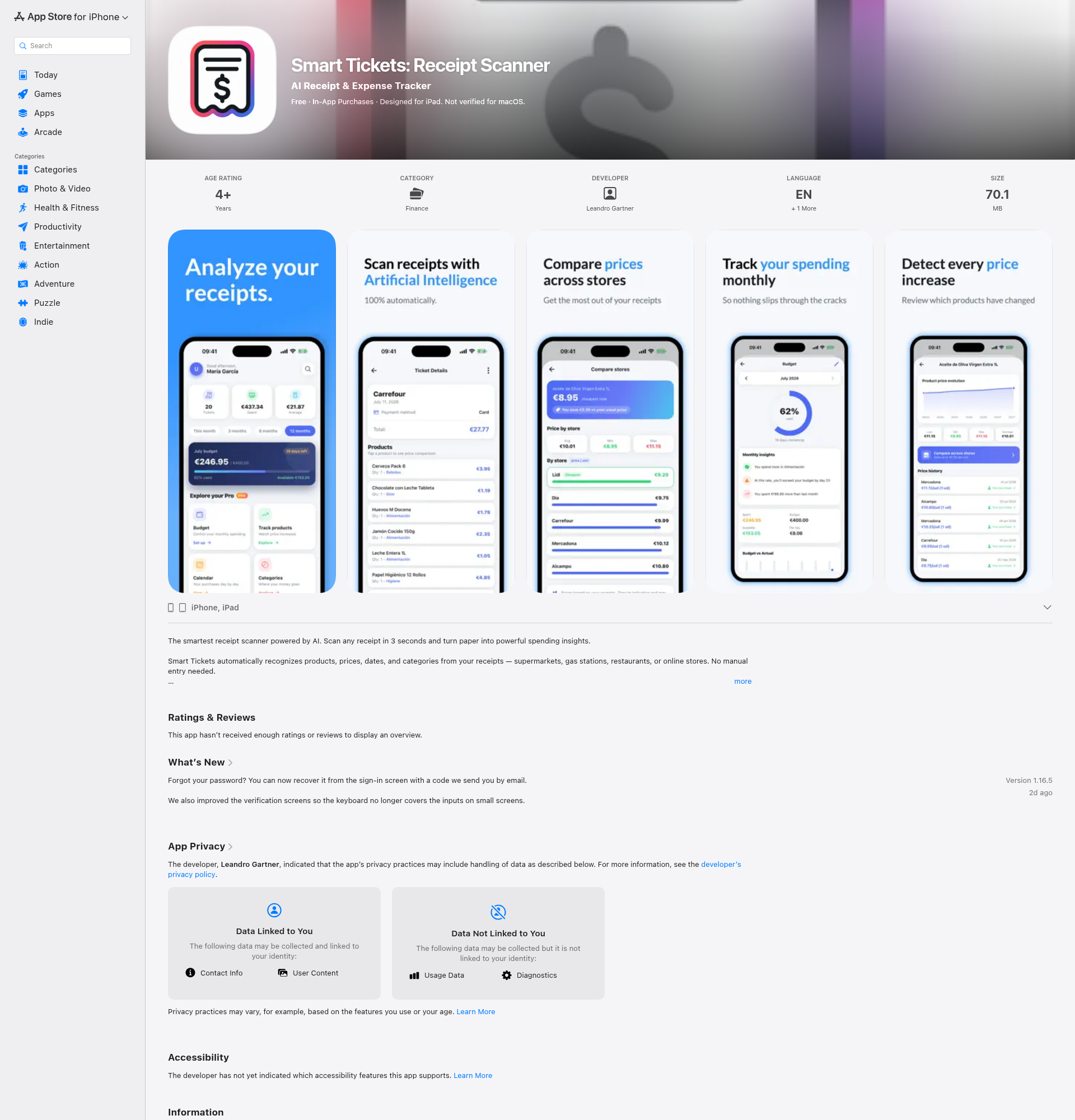 Landing page screenshot for apps.apple.com, 1920 by 2000 pixels