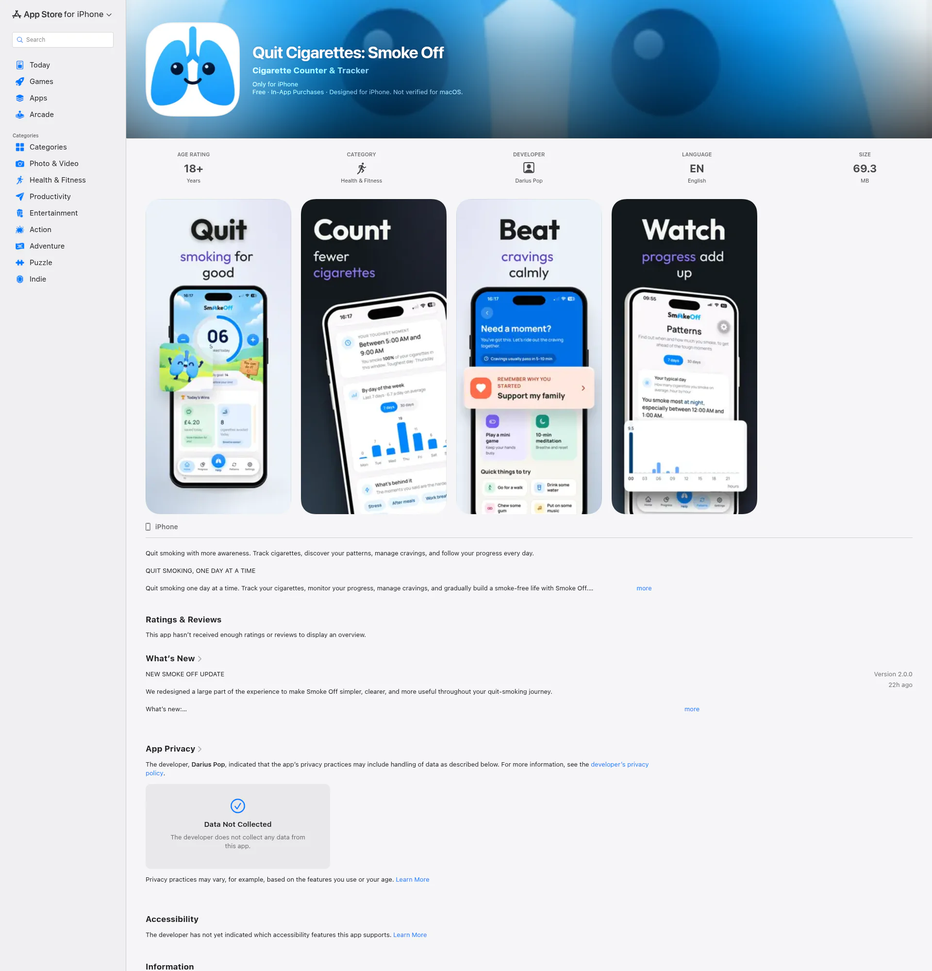 Smoke Off landing page