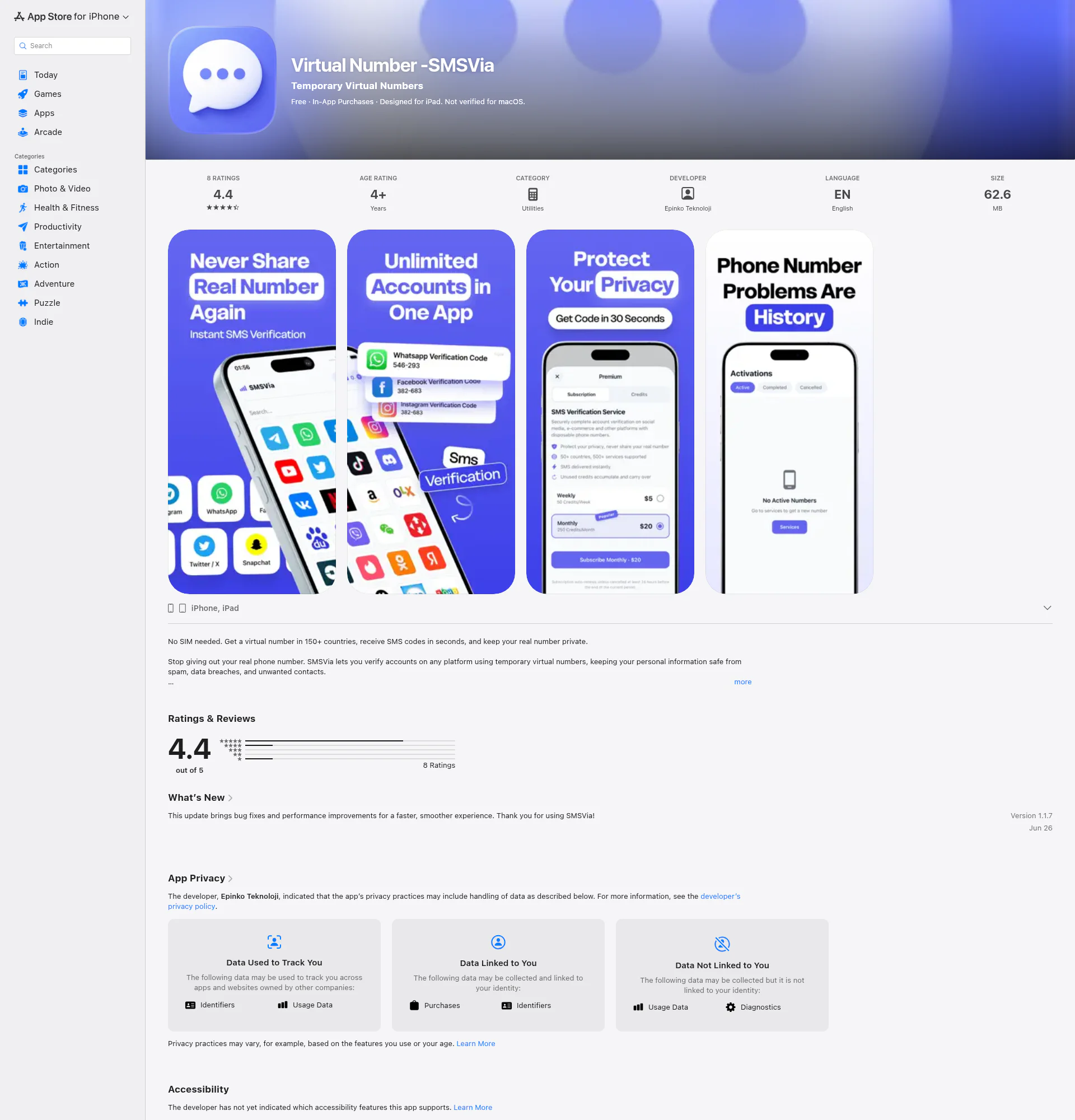 SMSVia landing page