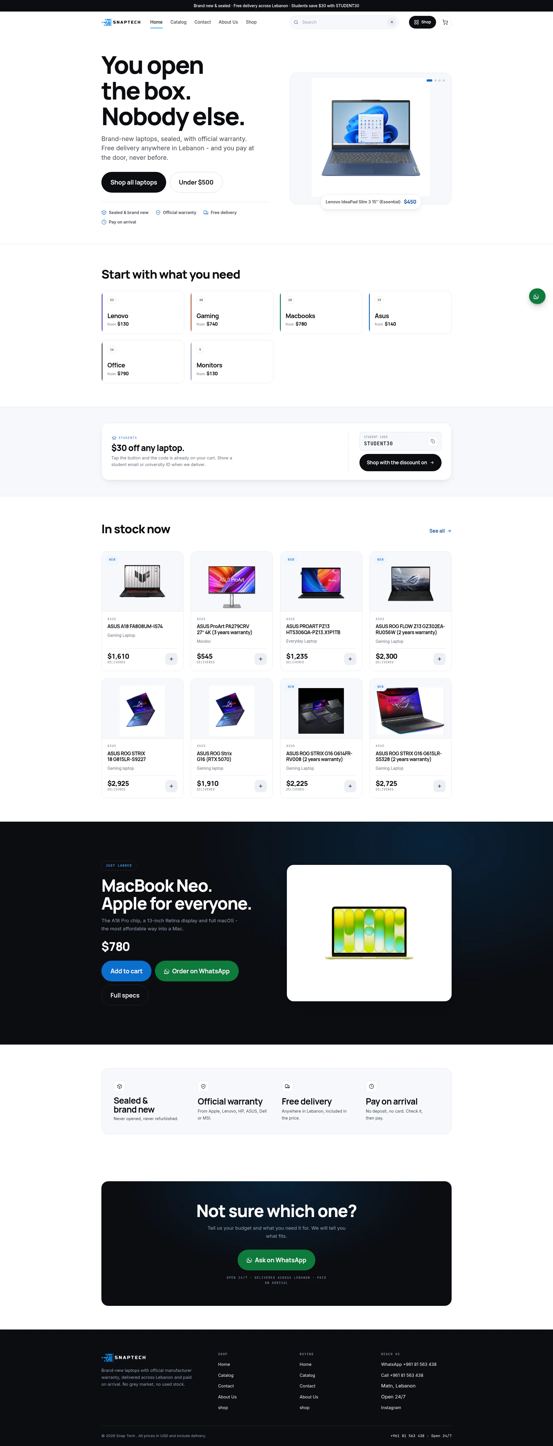 Snap Tech website