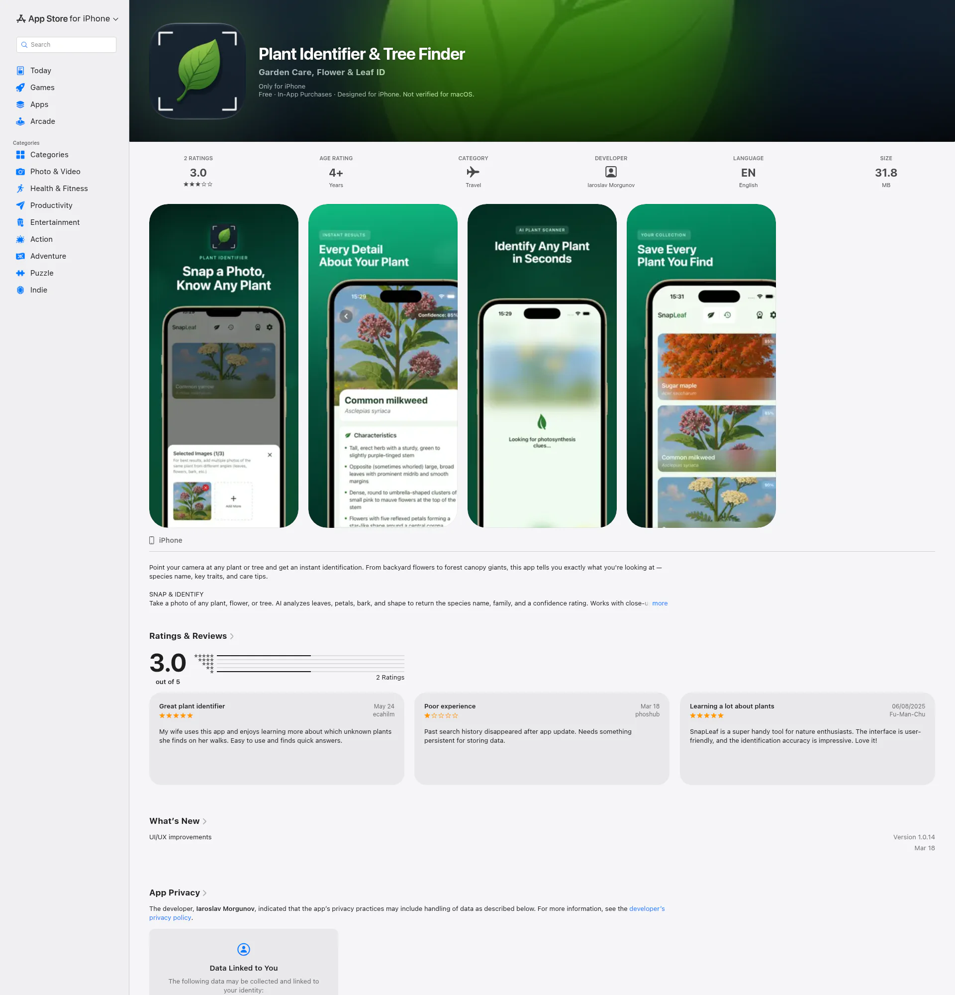 Snap Tree landing page