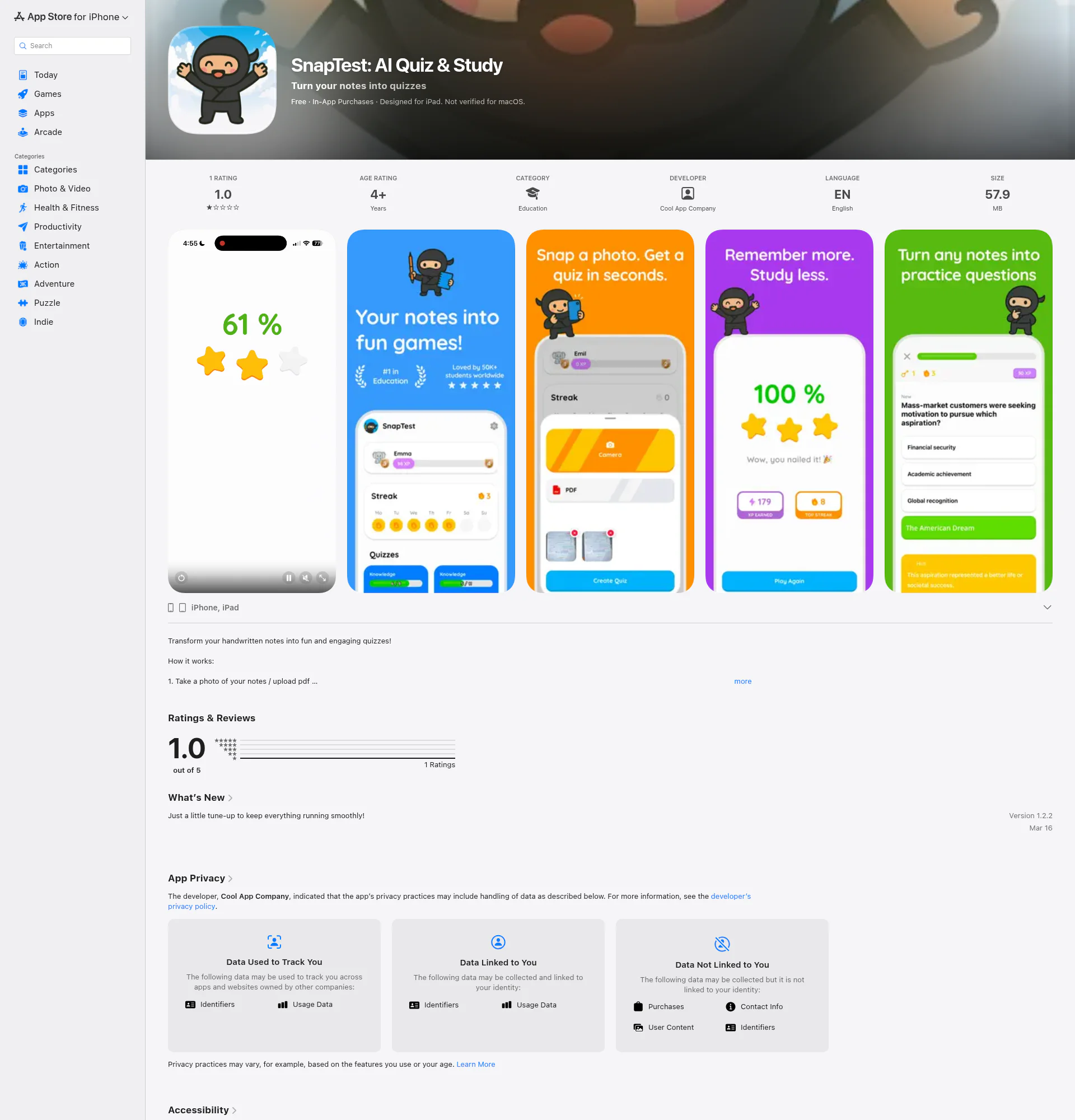 SnapTest landing page