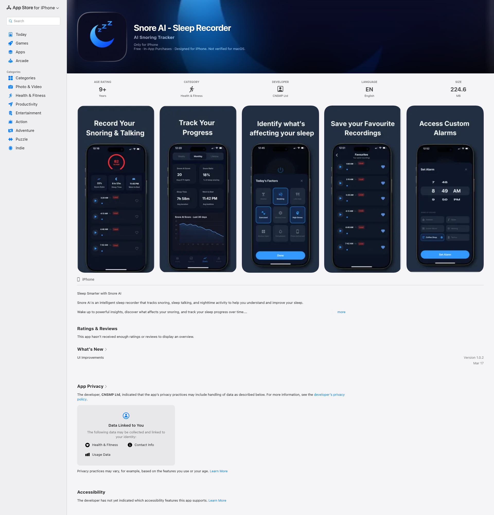 Landing page screenshot for apps.apple.com, 1920 by 2000 pixels