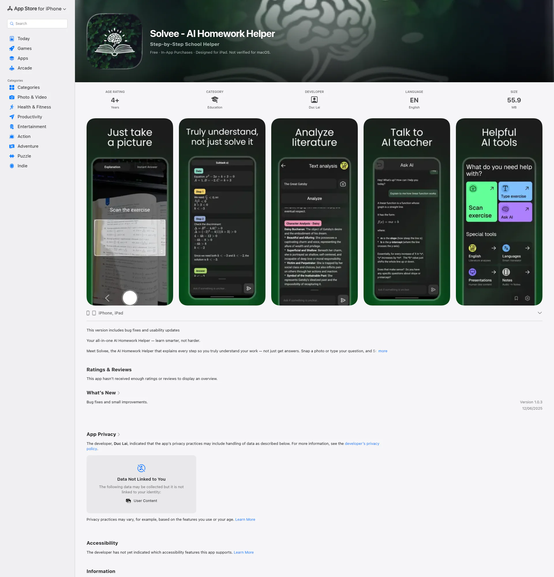 Solvee landing page