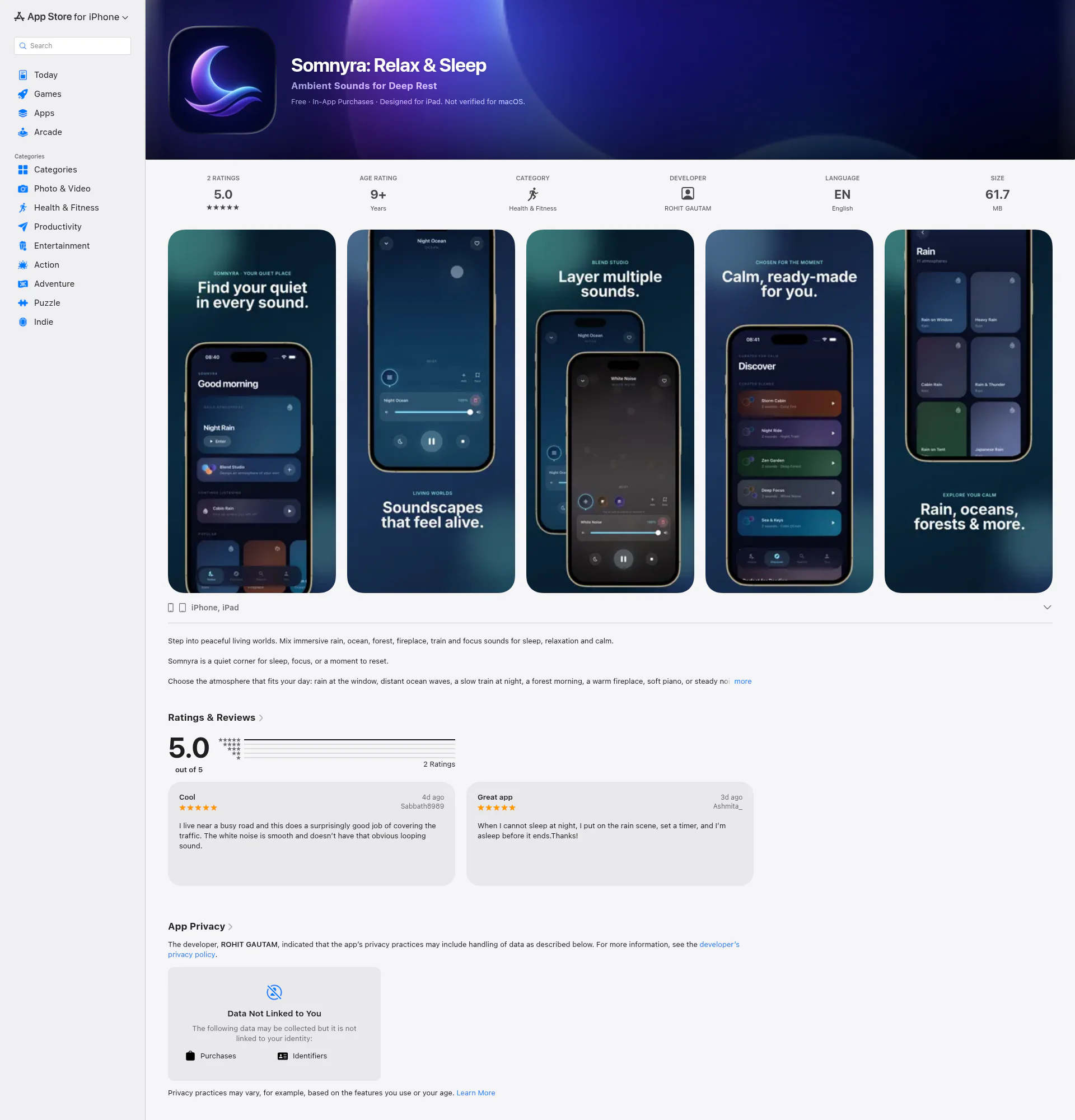 Somnyra landing page