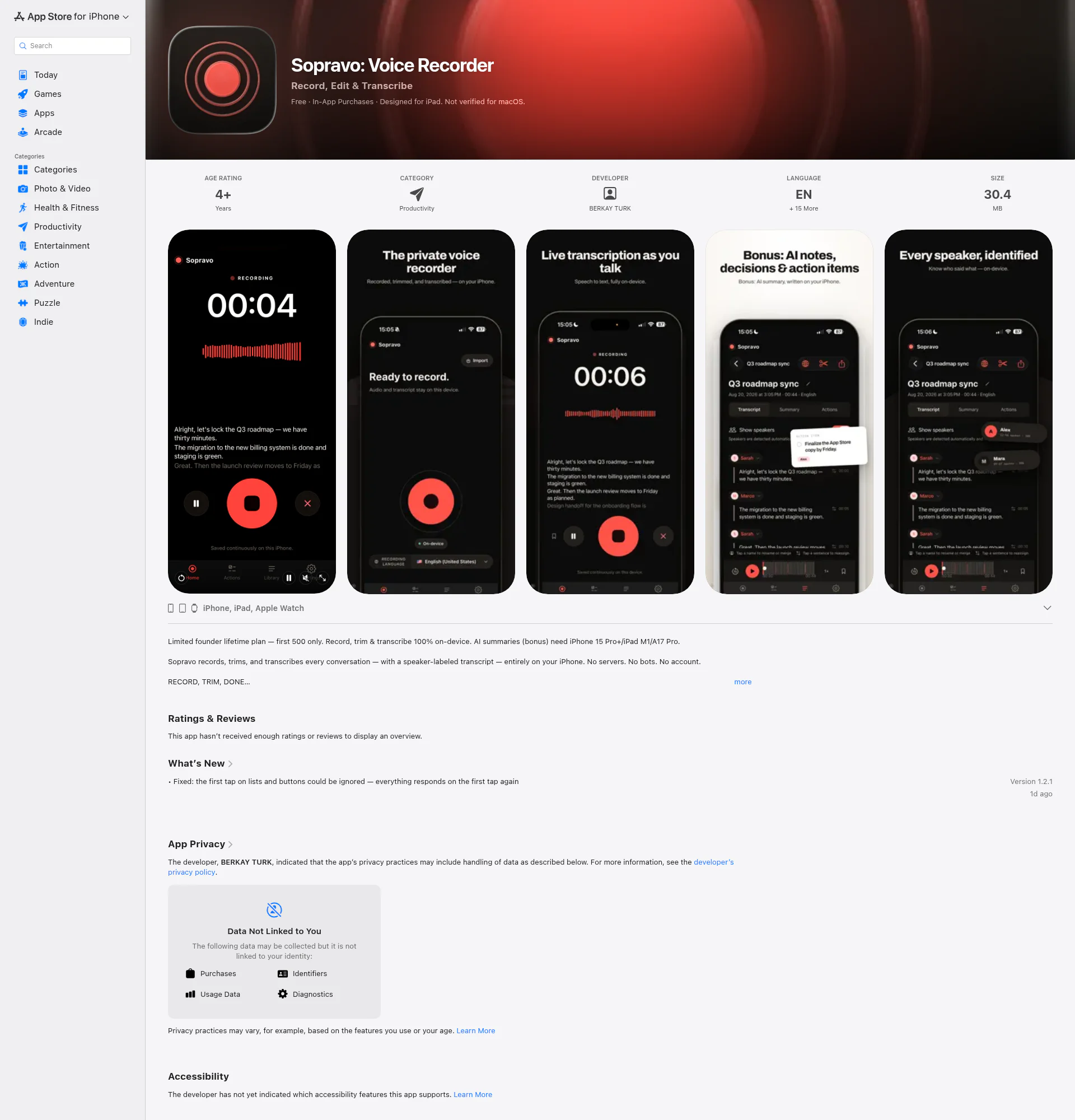 Sopravo landing page