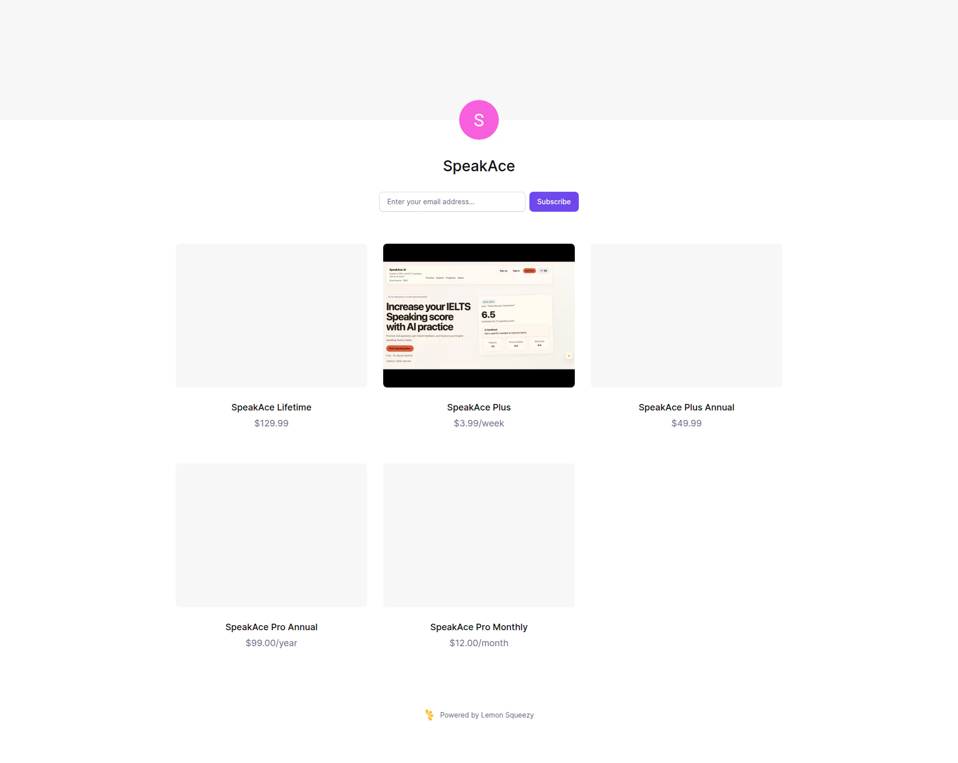 SpeakAce landing page