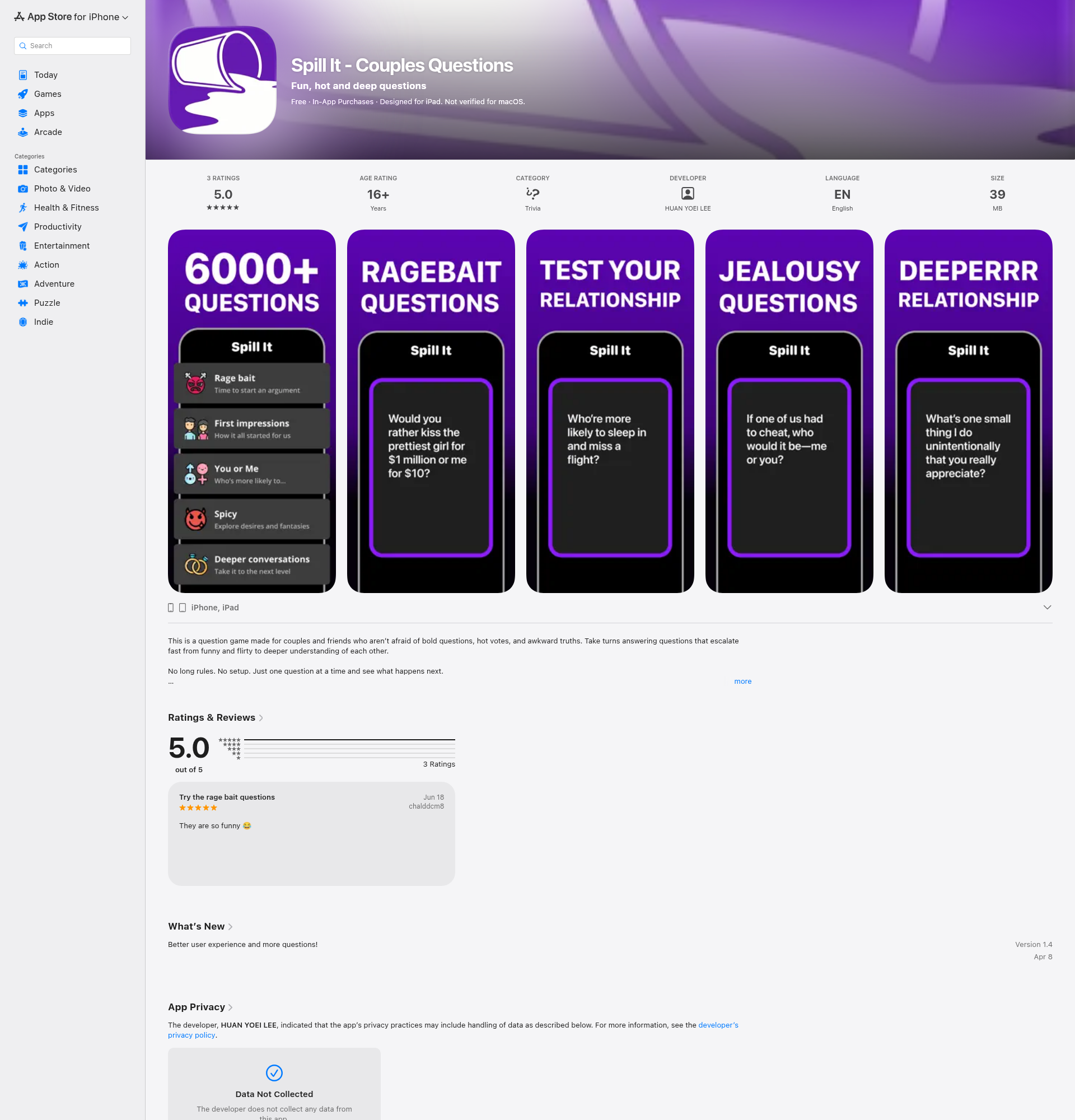 Landing page screenshot for apps.apple.com, 1920 by 2000 pixels