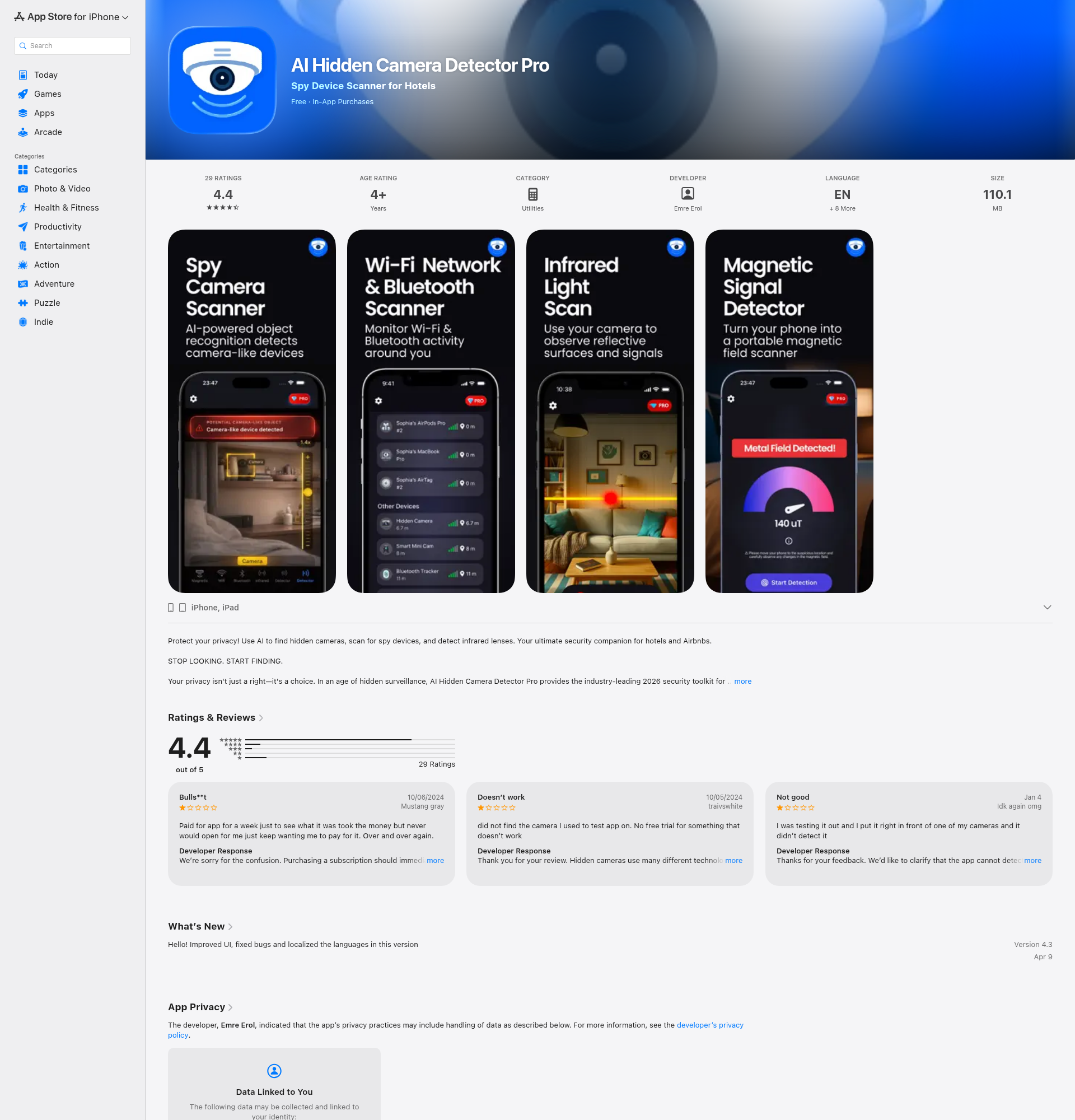 Landing page screenshot for apps.apple.com, 1920 by 2000 pixels