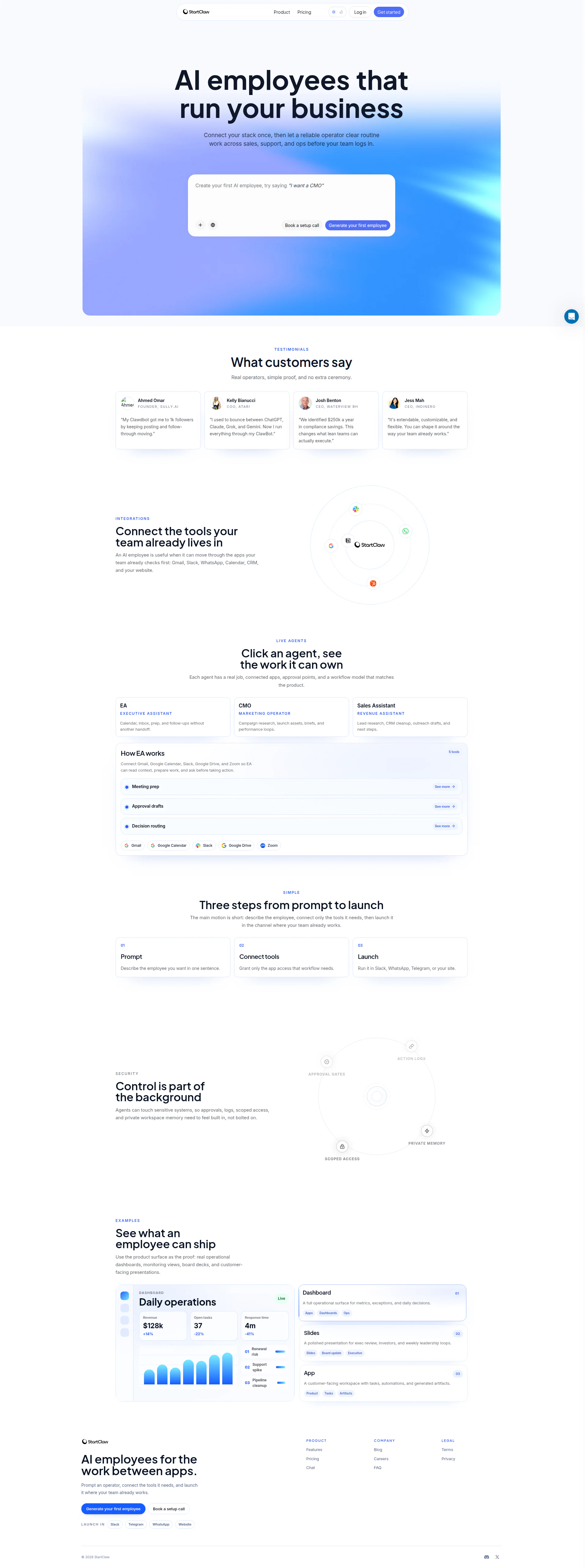 StartClaw website