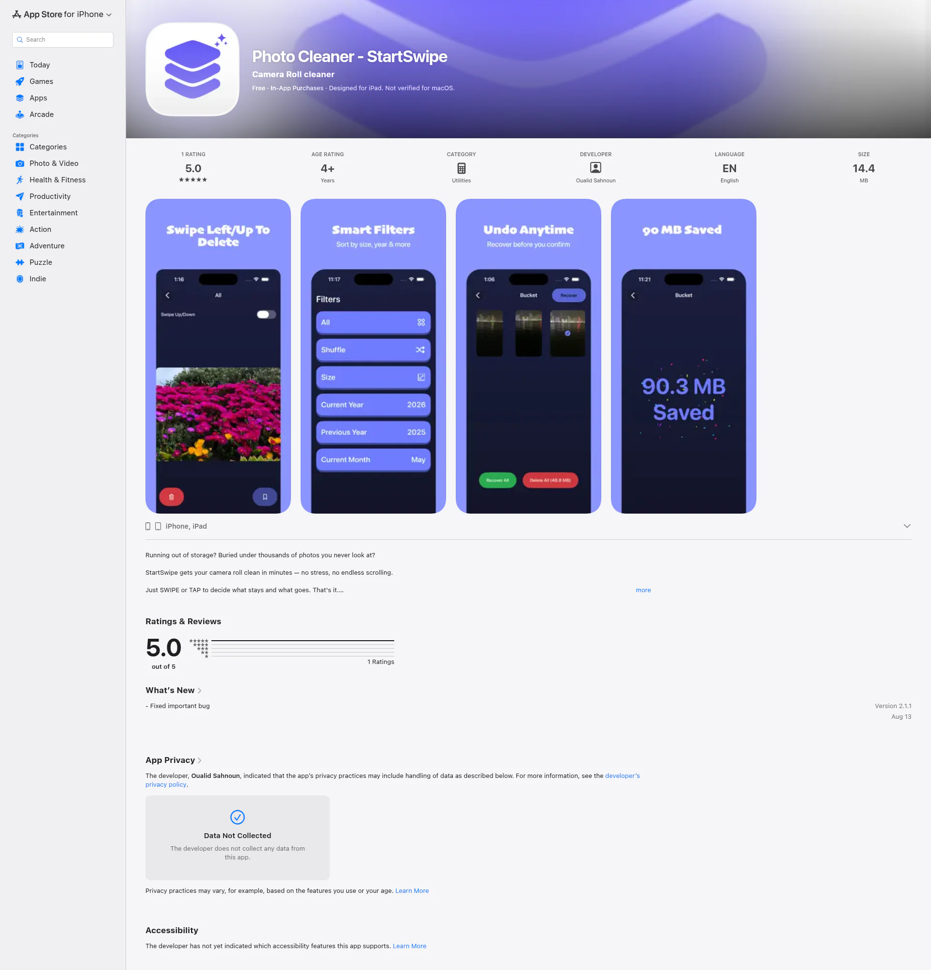 StartSwipe landing page