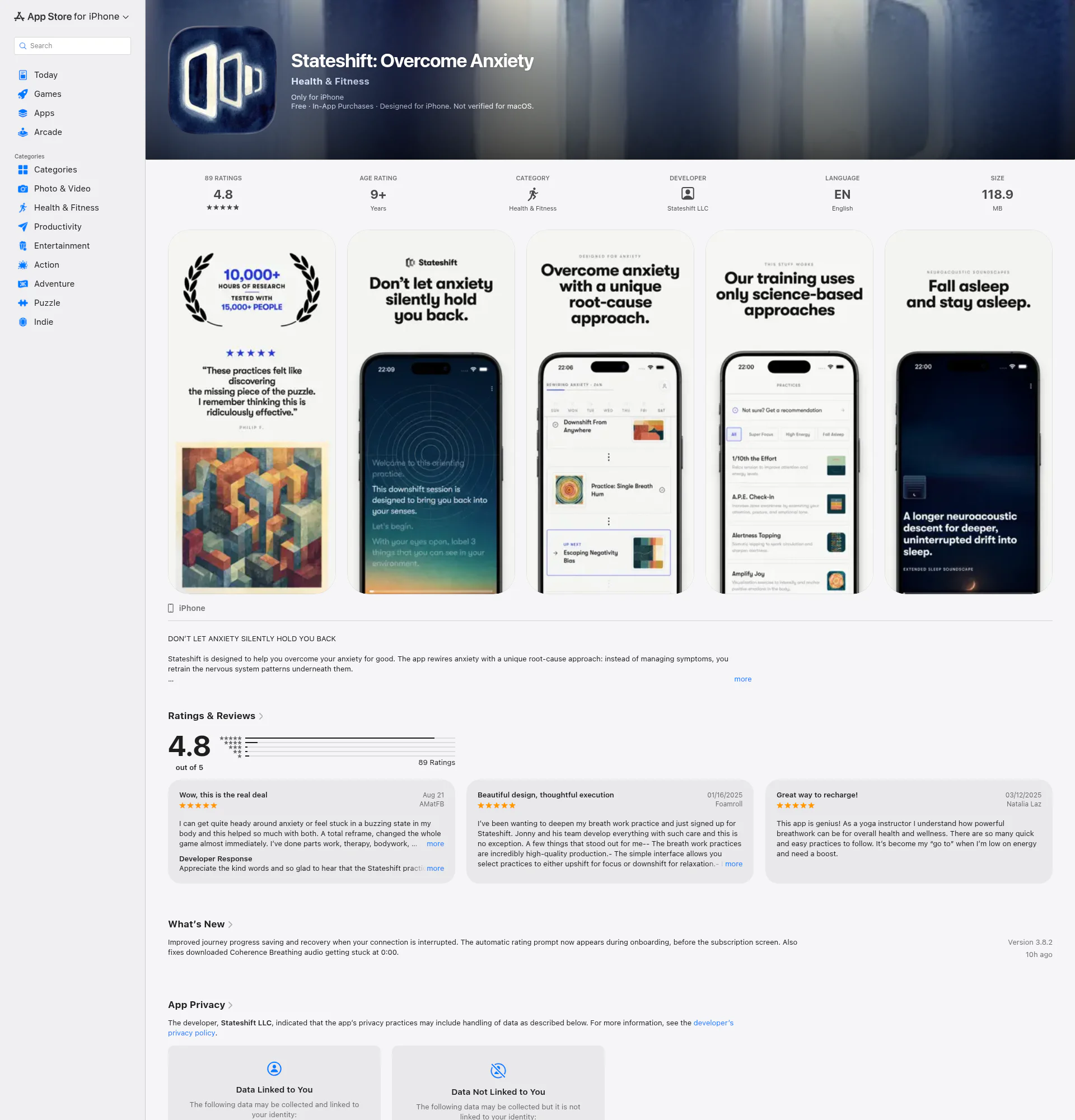 Stateshift App landing page