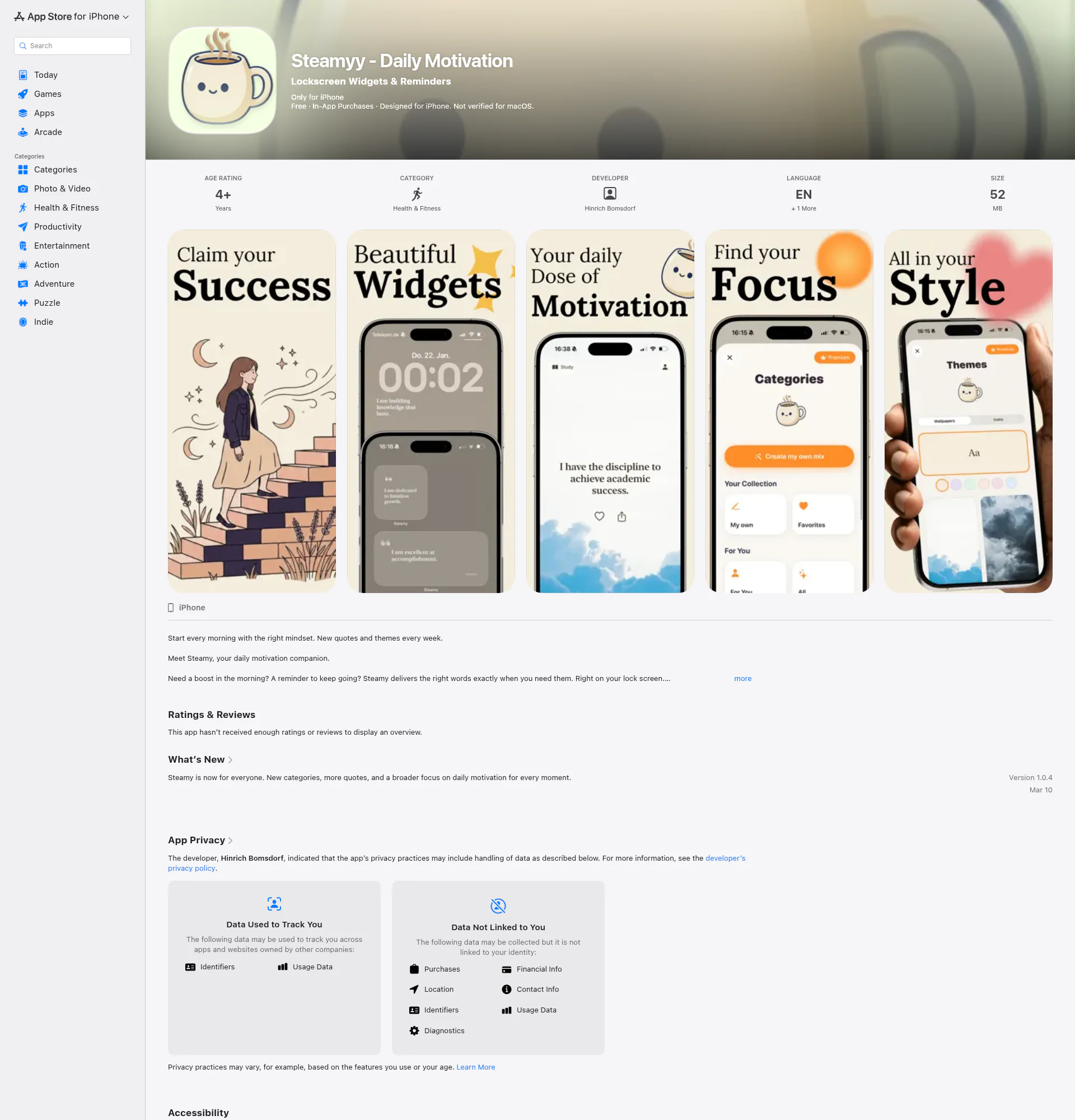 Steamyy landing page
