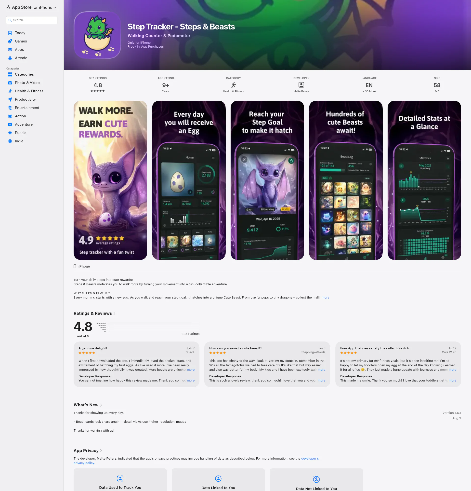 Steps & Beasts landing page