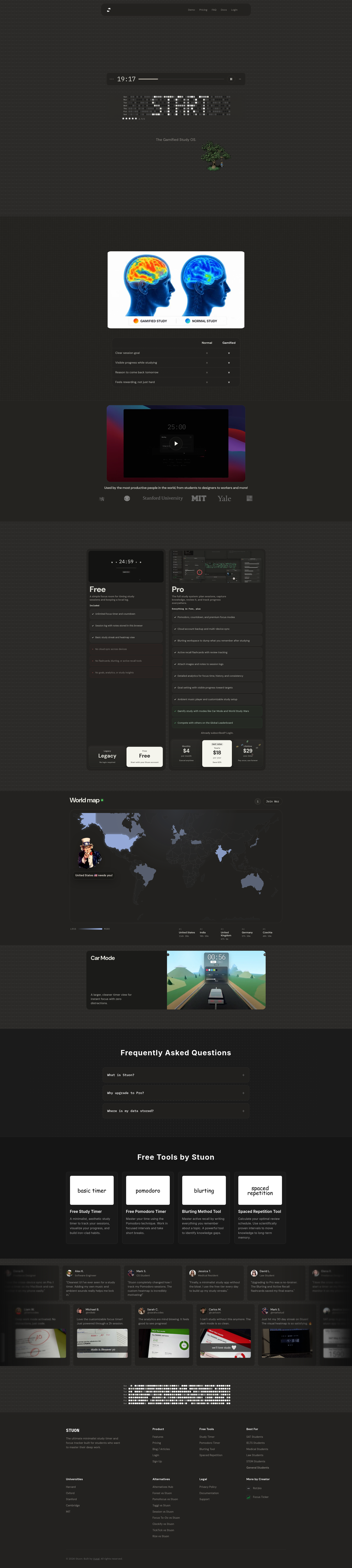 Landing page screenshot for studo.space, 1920 by 8548 pixels