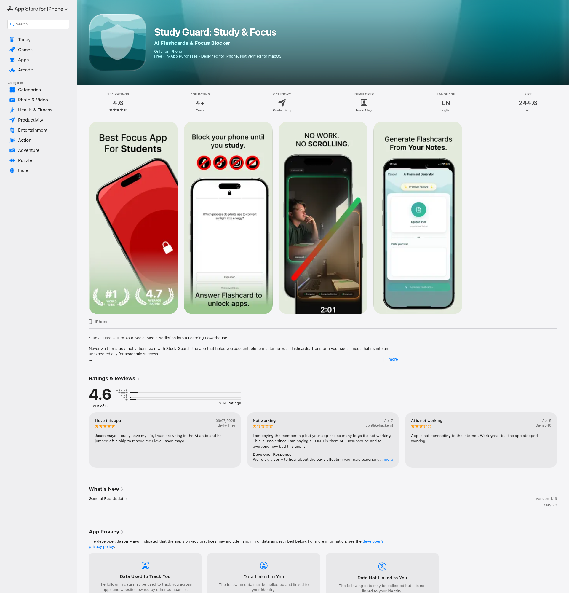Landing page screenshot for apps.apple.com, 1920 by 2000 pixels