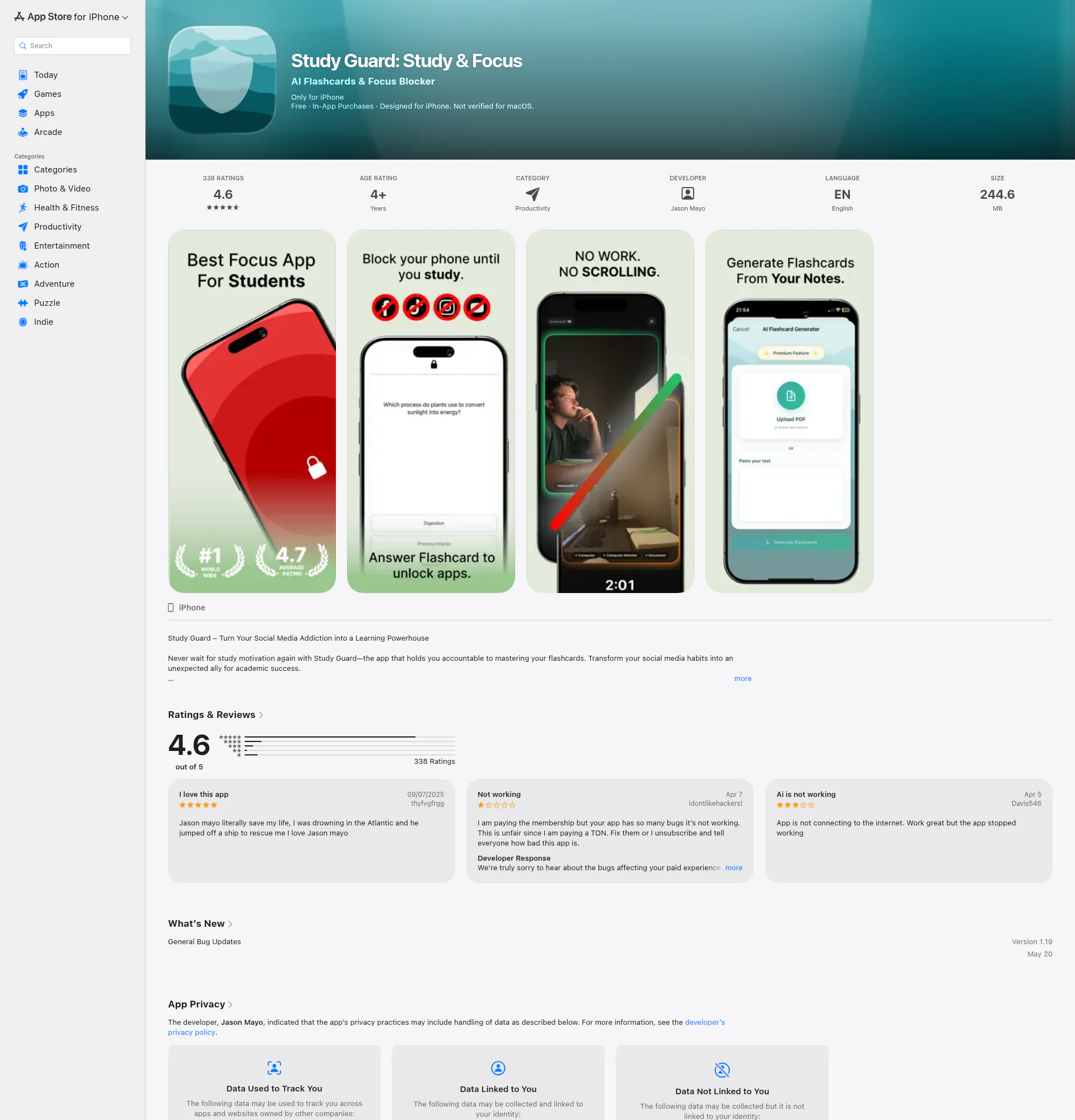 Study Guard landing page