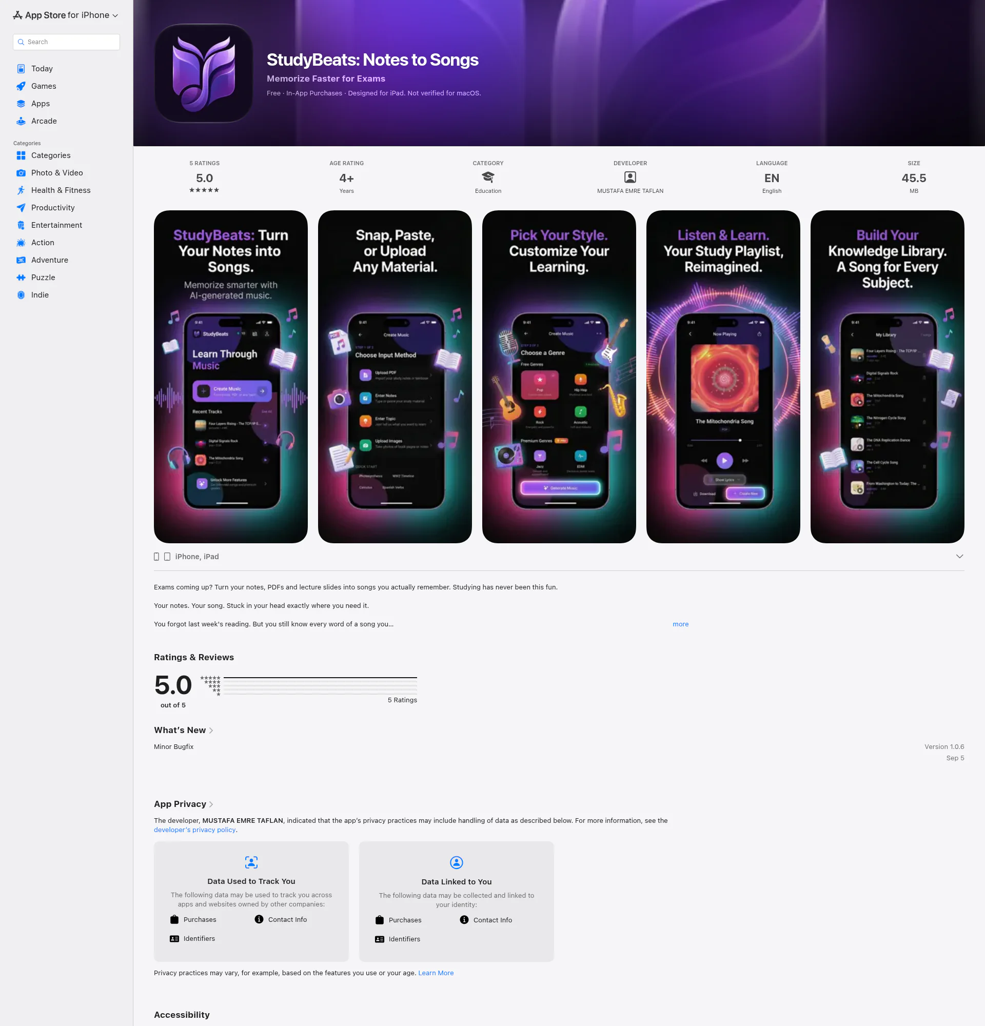 StudyBeats landing page