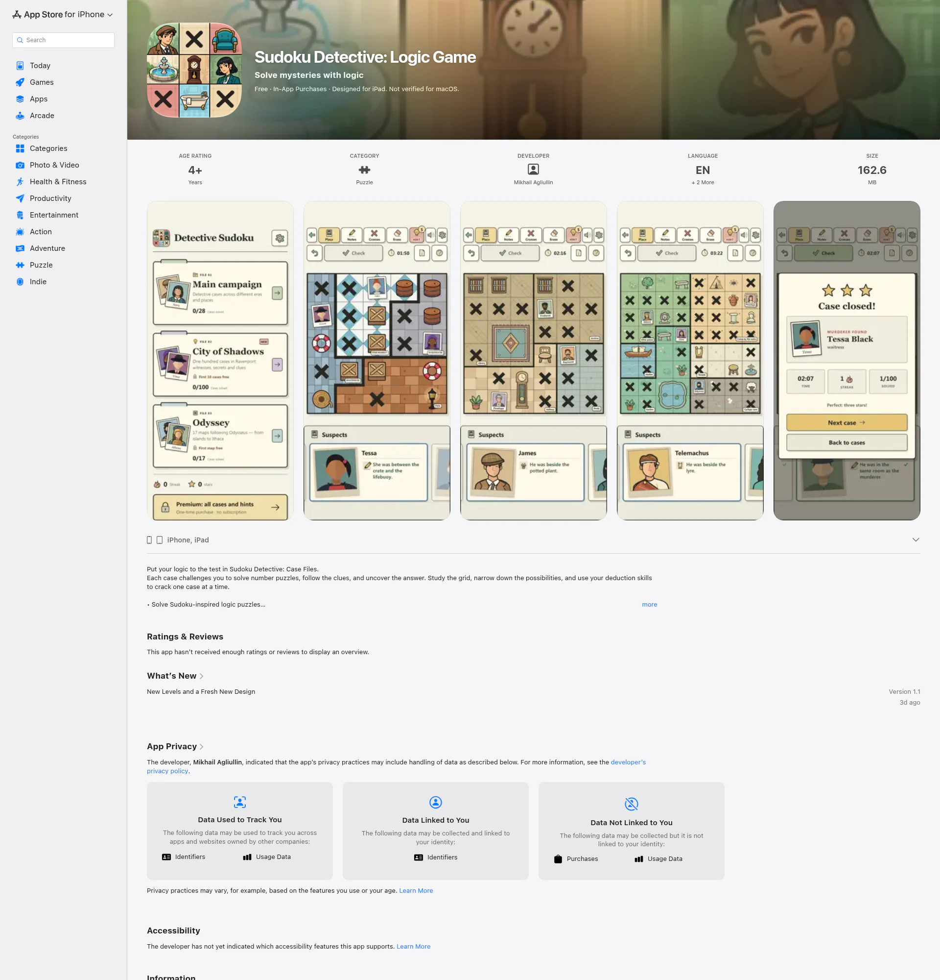 Sudoku Detective: Logic Game landing page