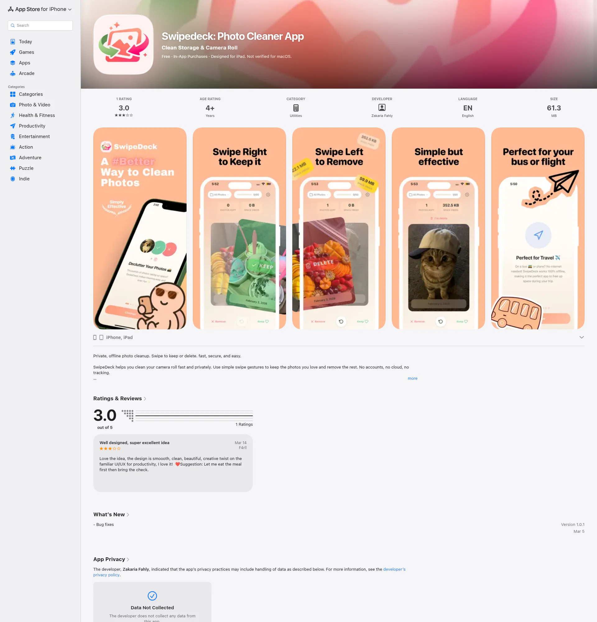 SwipeDeck landing page
