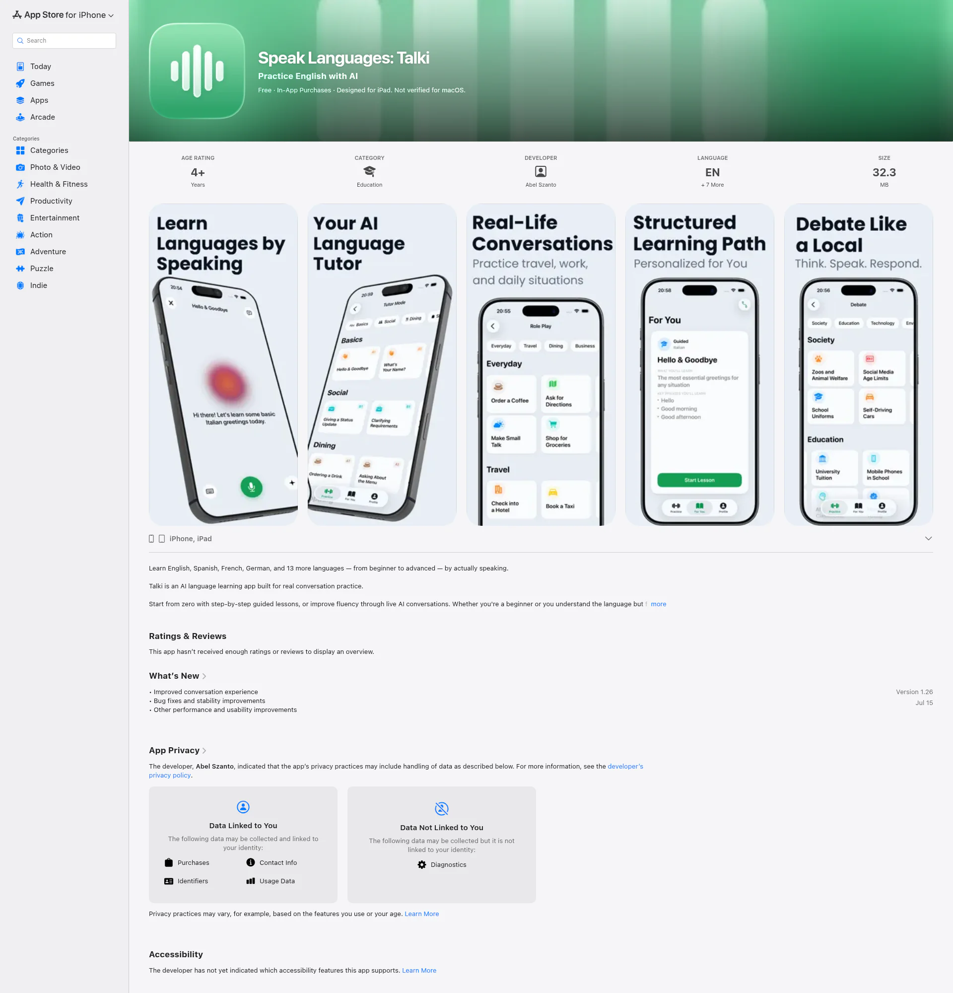 Talki landing page