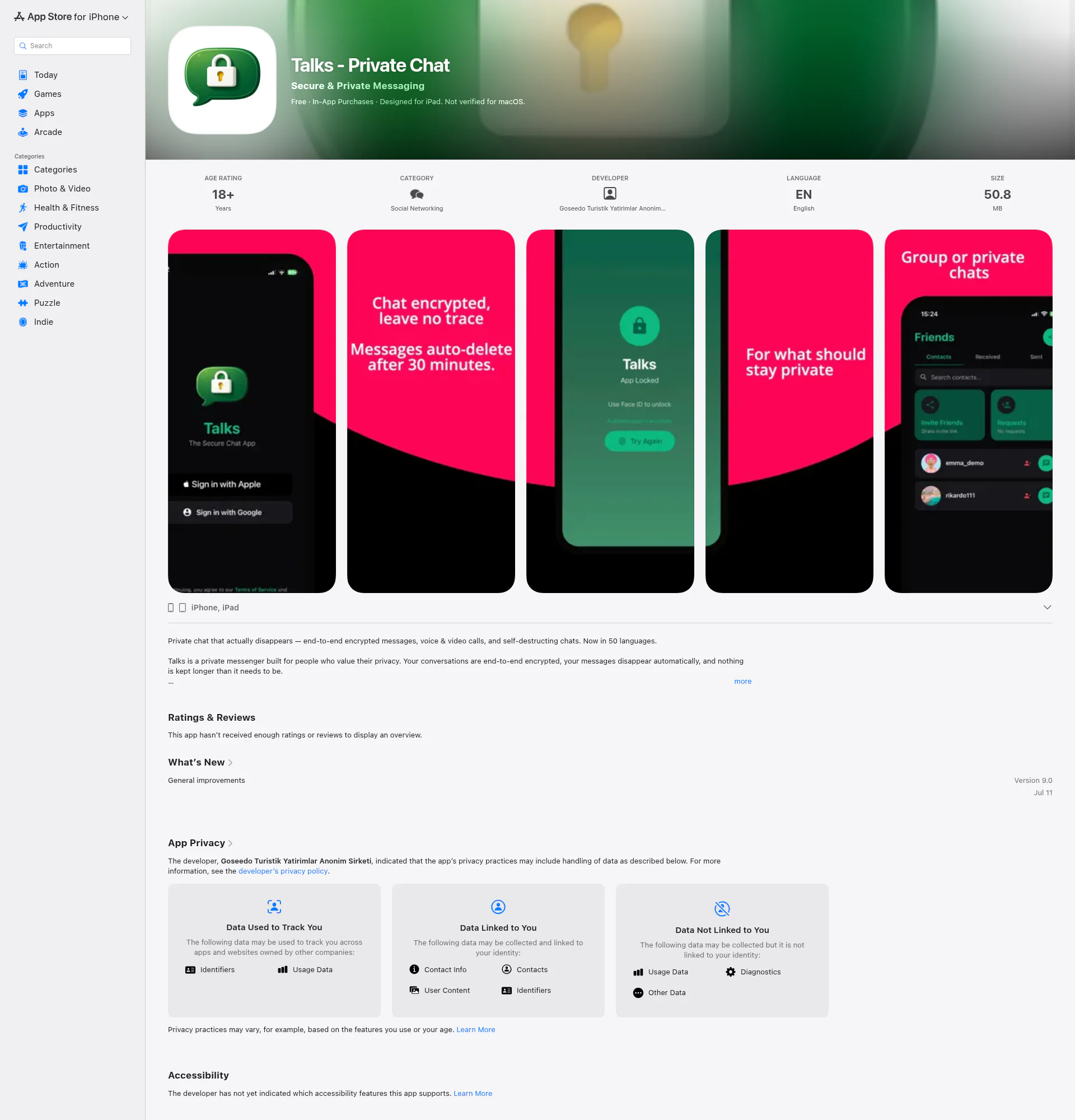 Talks landing page