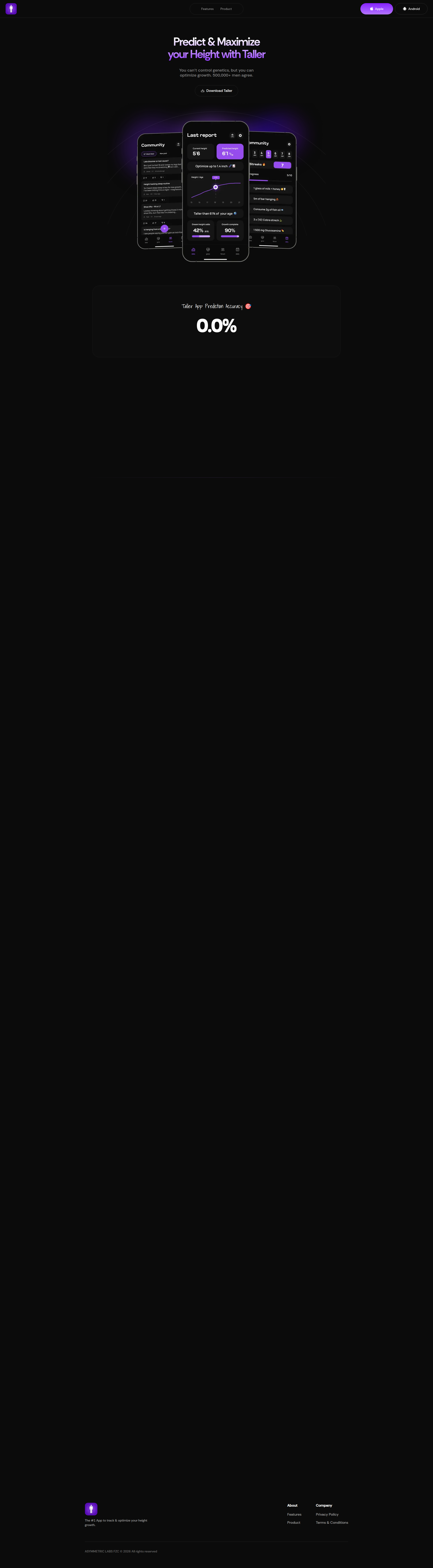 Landing page screenshot for tallerapp.xyz, 1920 by 6946 pixels