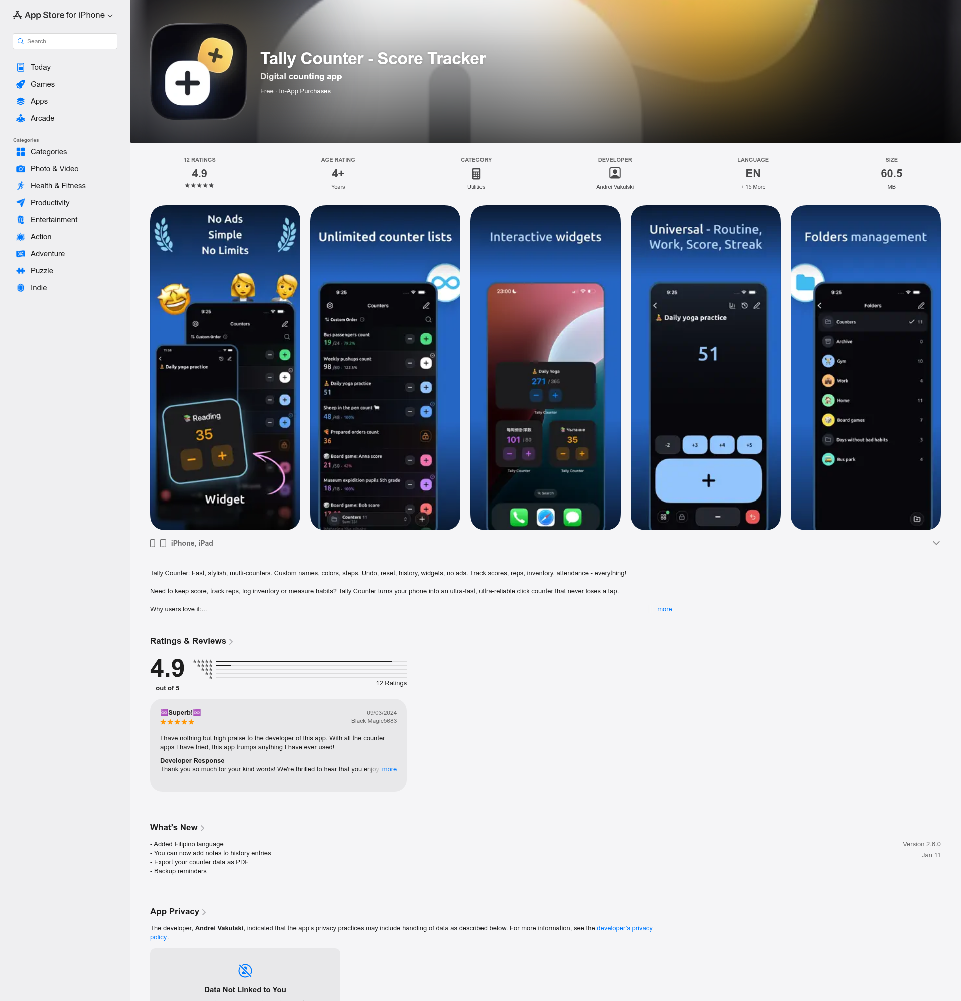 Landing page screenshot for apps.apple.com, 1920 by 2000 pixels