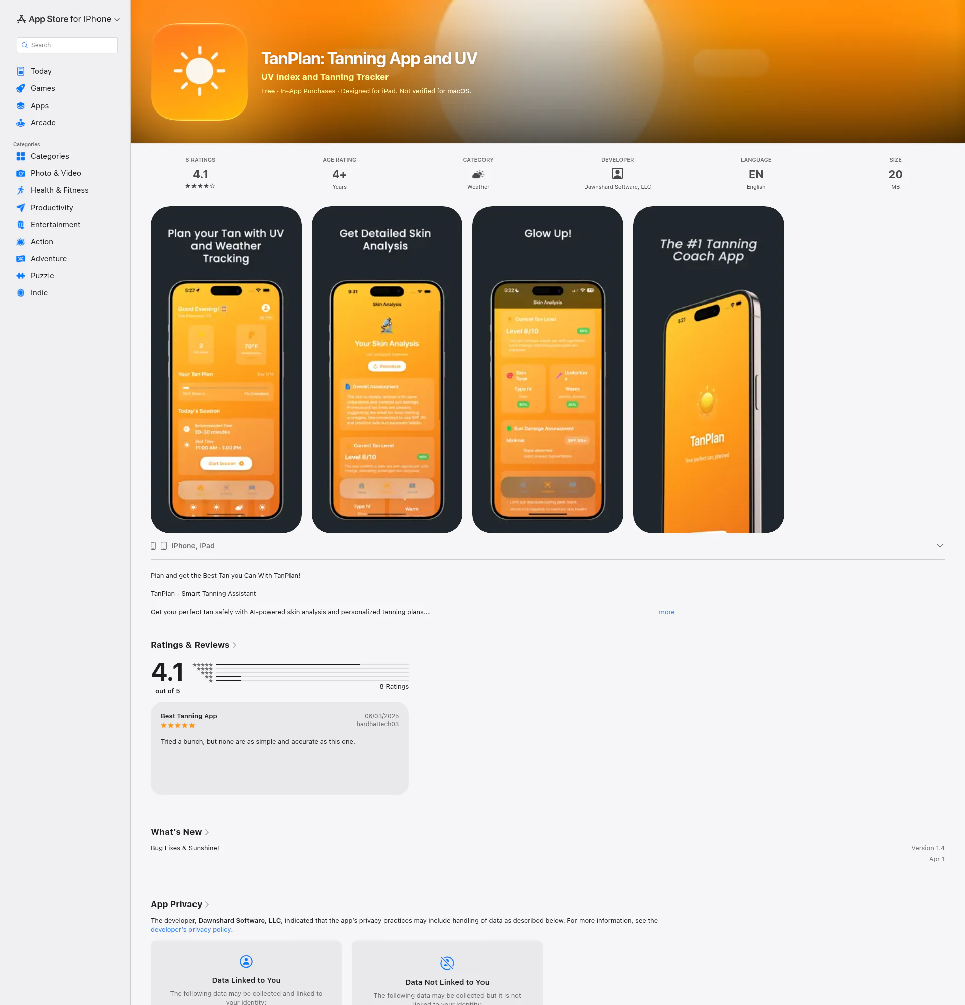 TanPlan landing page