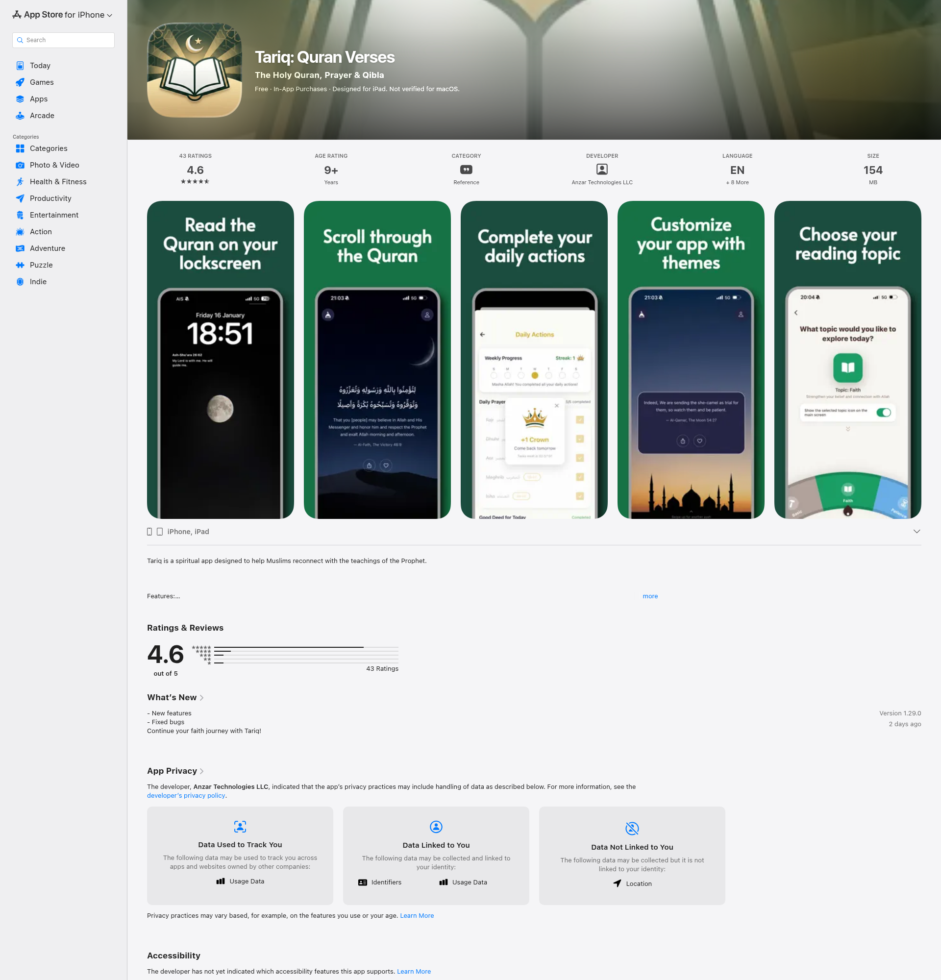 Landing page screenshot for apps.apple.com, 1920 by 2000 pixels