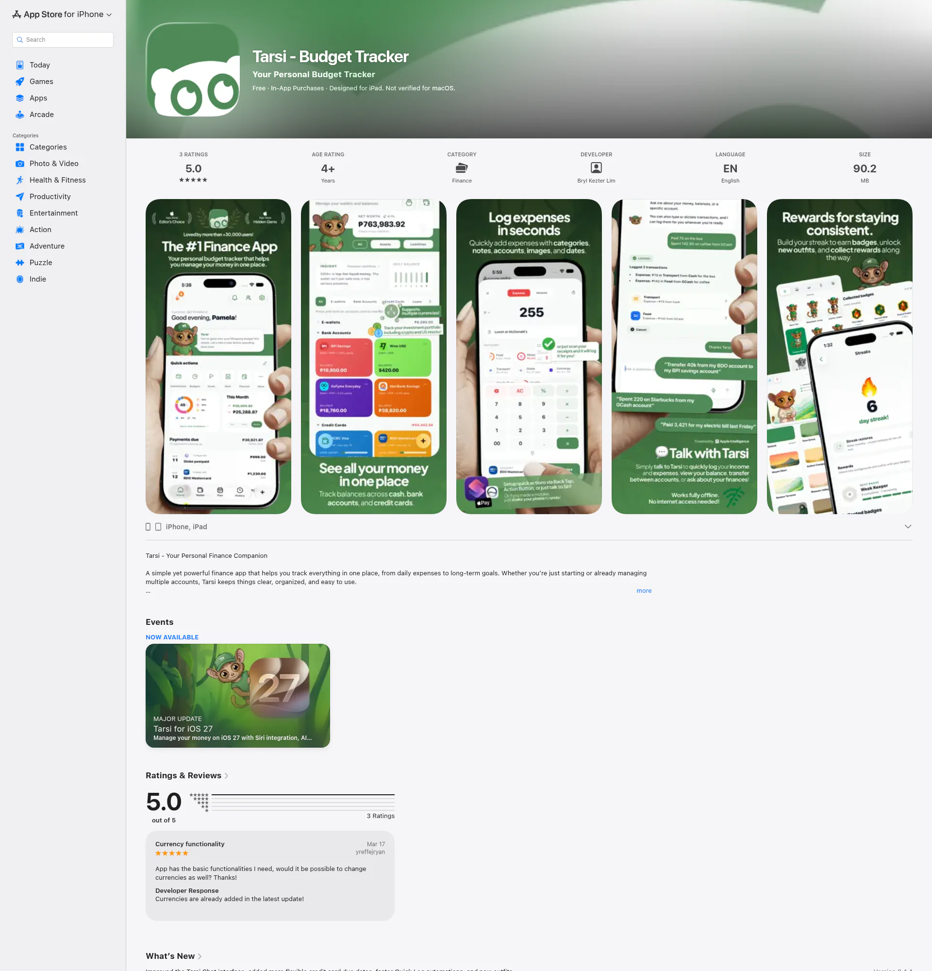 Tarsi landing page