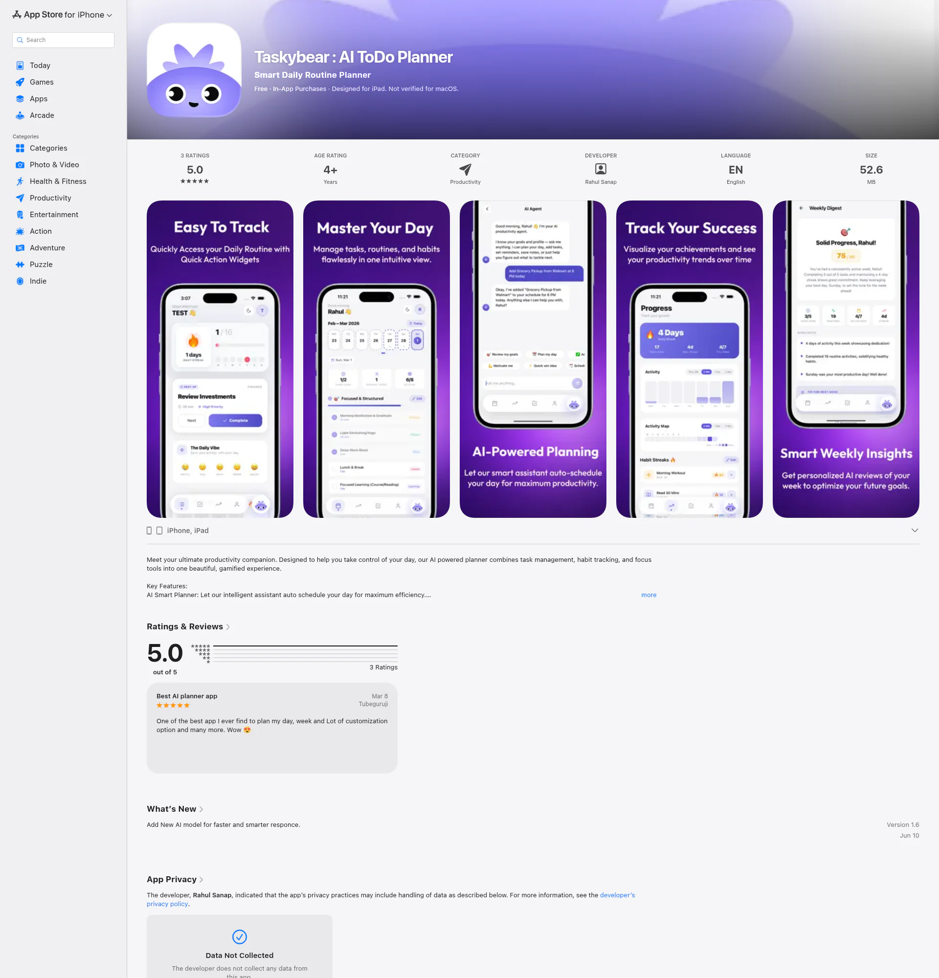 TaskyBear landing page