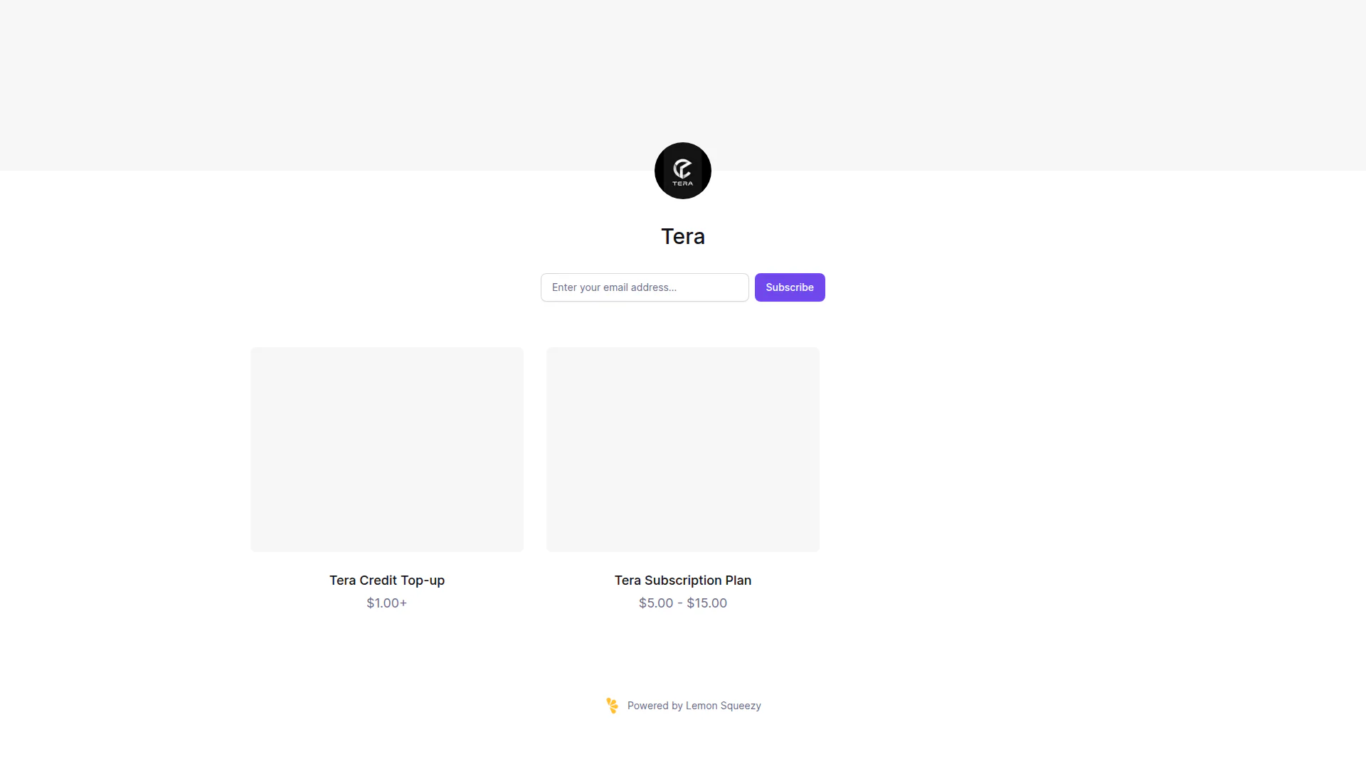 Tera landing page