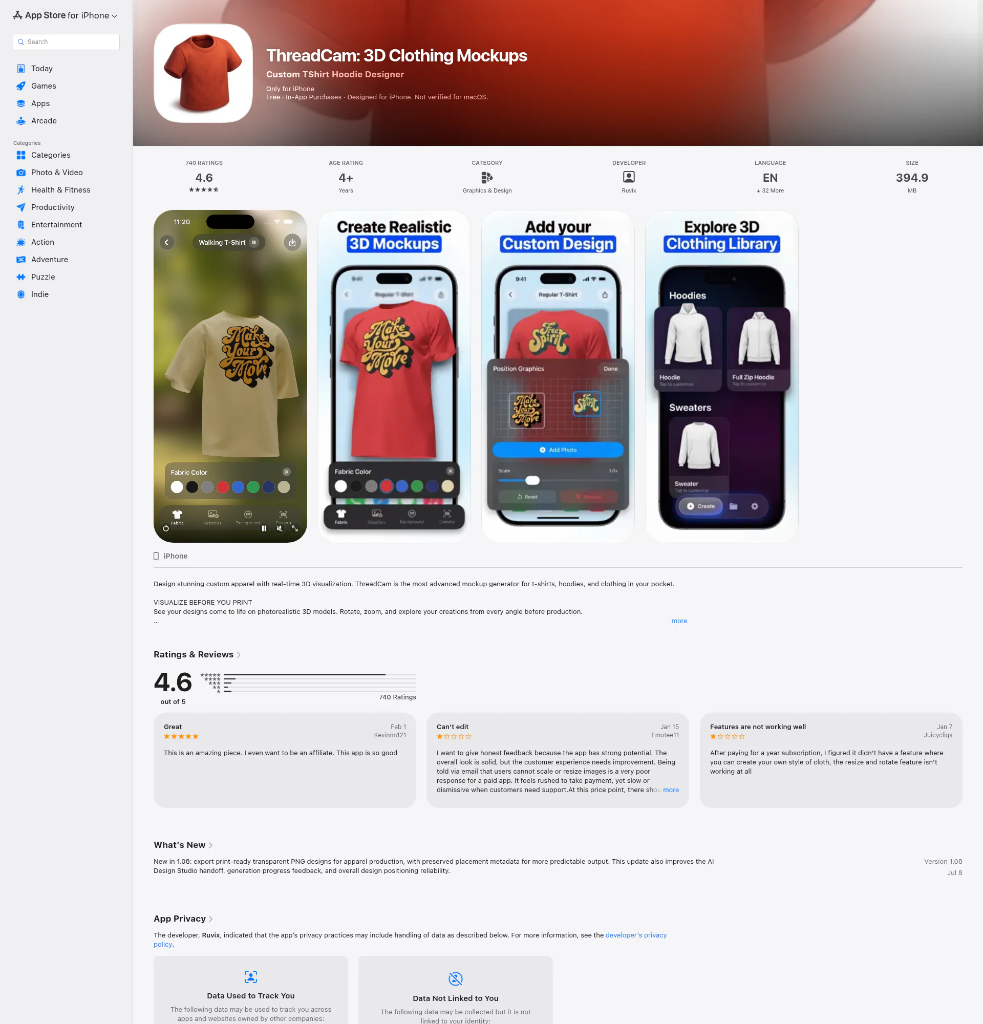 ThreadCam landing page