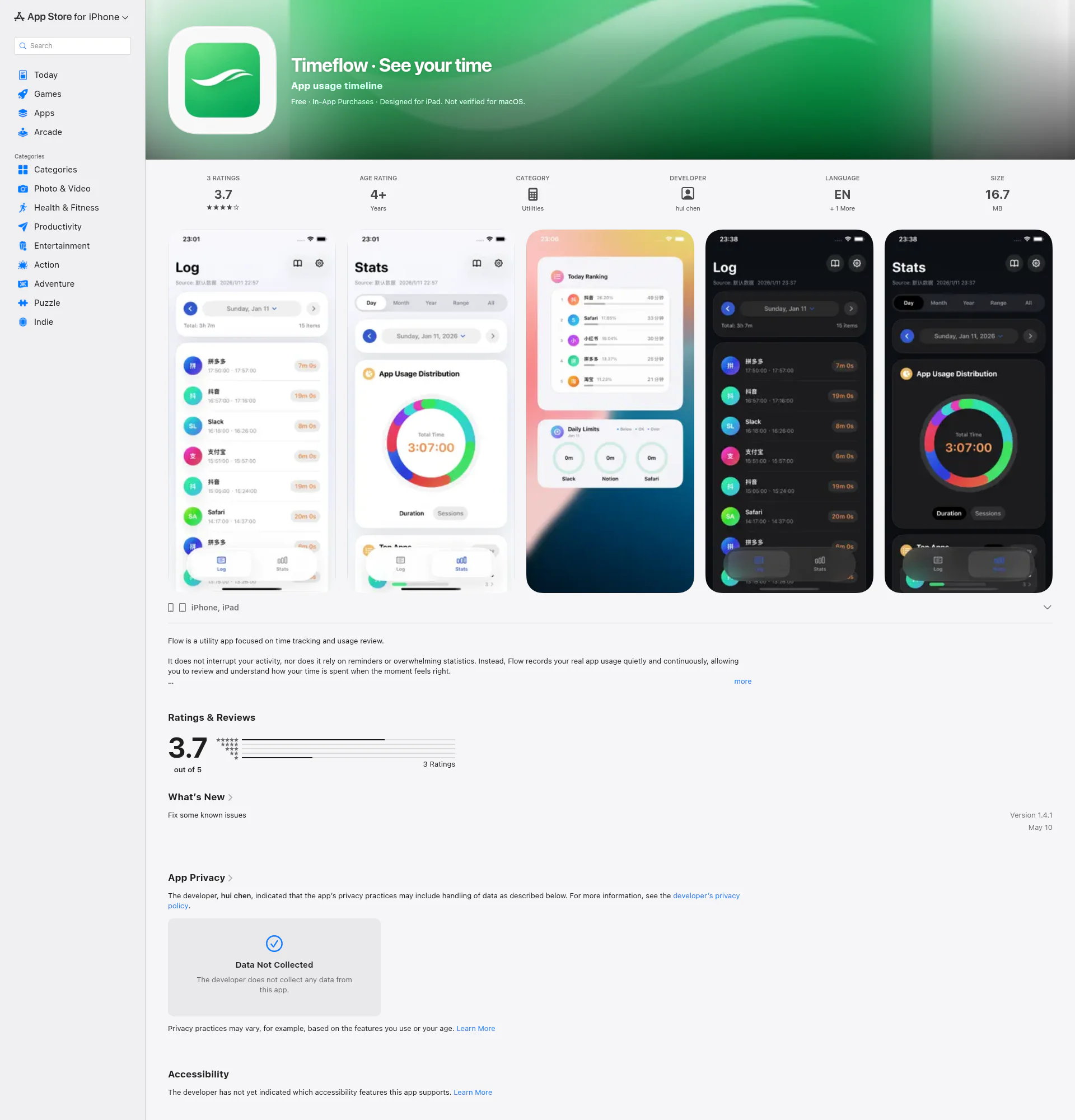 TimeFlow landing page