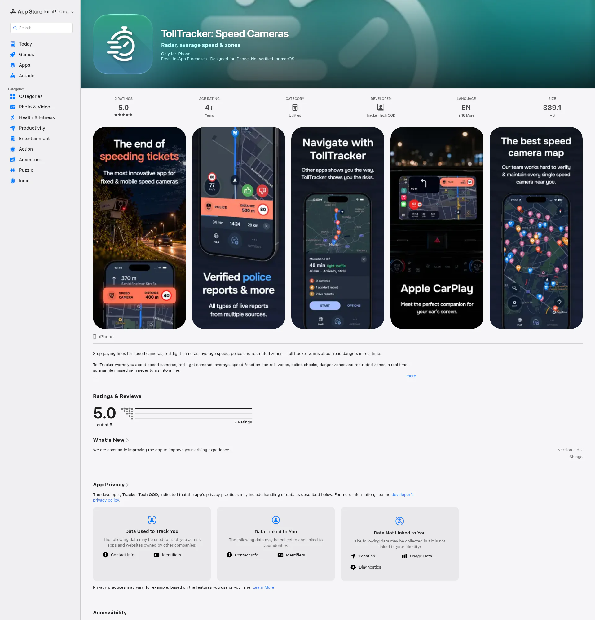 TollTracker landing page