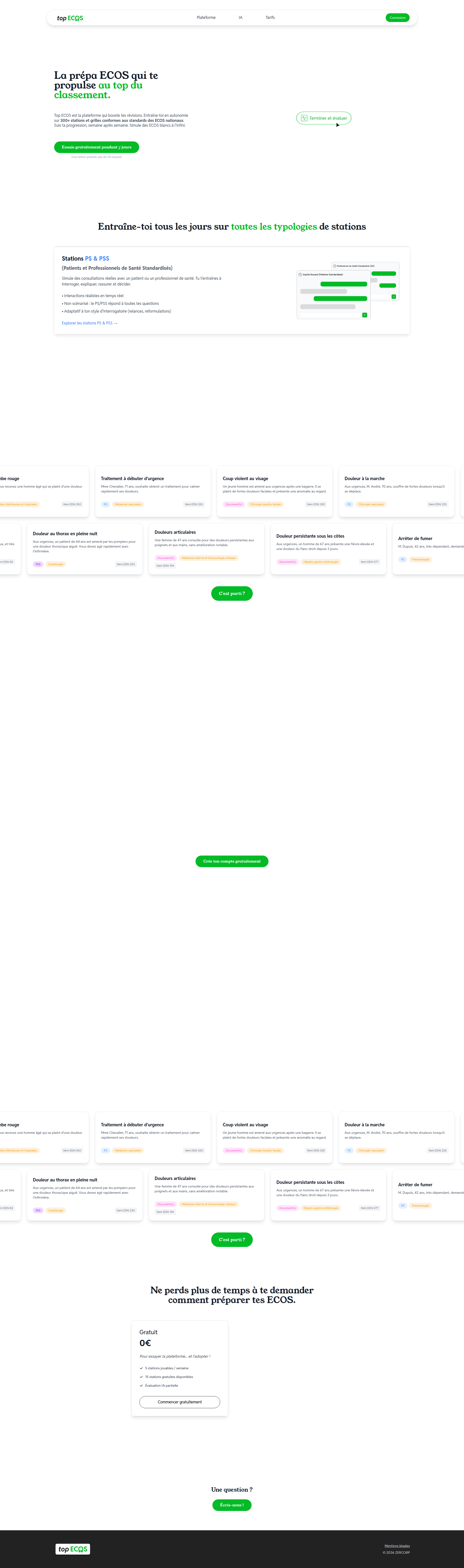Landing page screenshot for top-ecos.com, 1920 by 6486 pixels