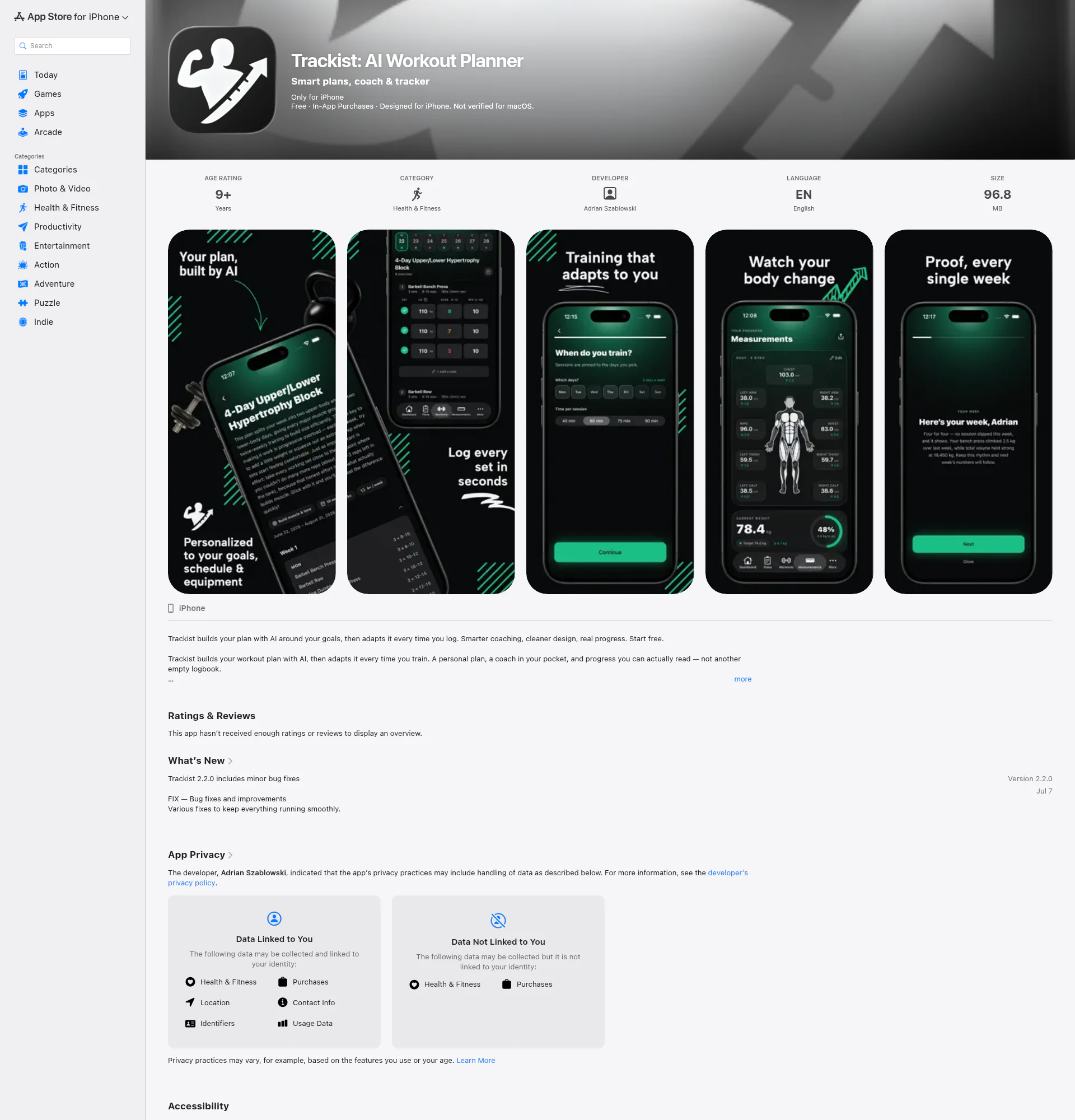 Trackist landing page